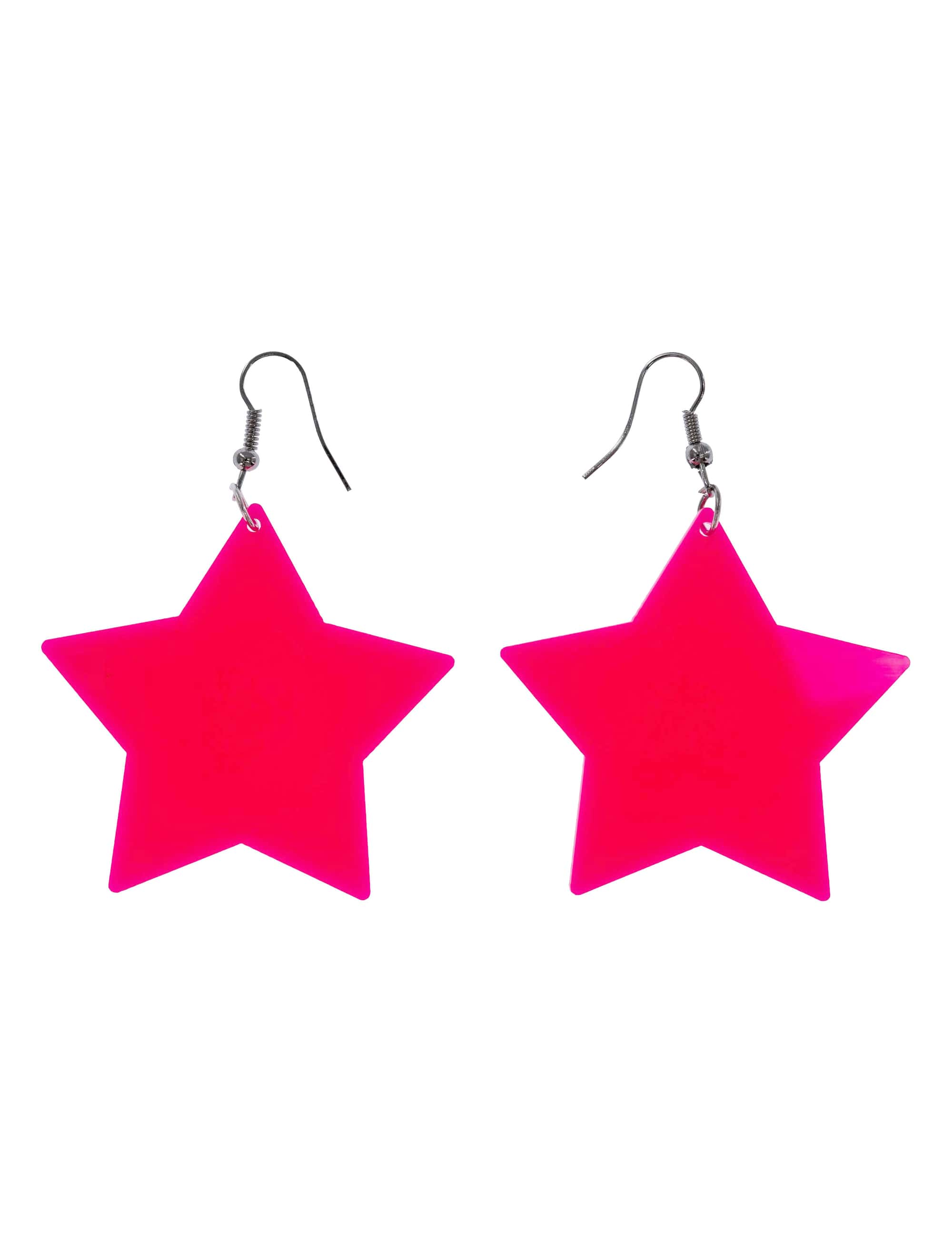 Ohrringe Stern neonpink