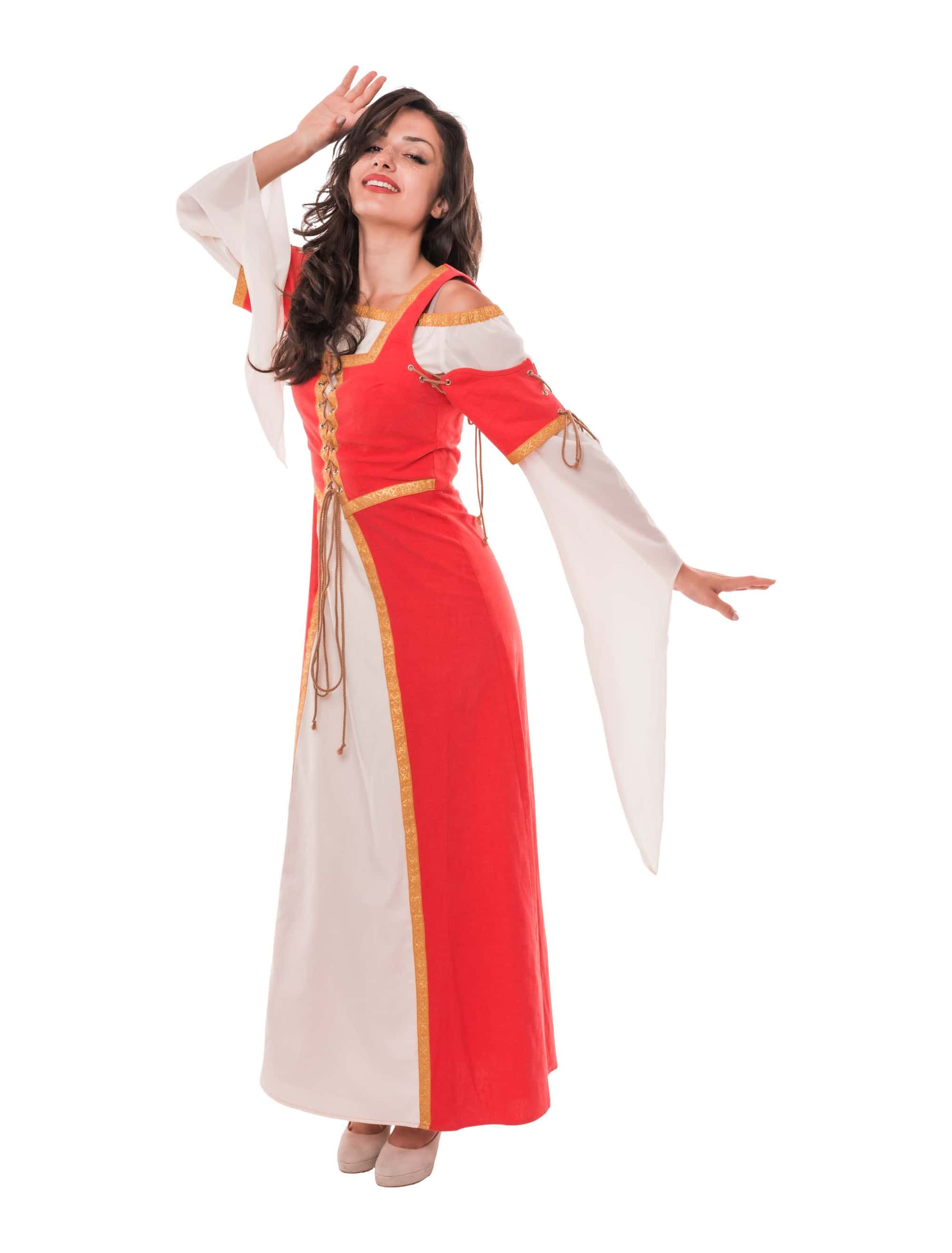 Kleid Renaissance rot/beige S/M