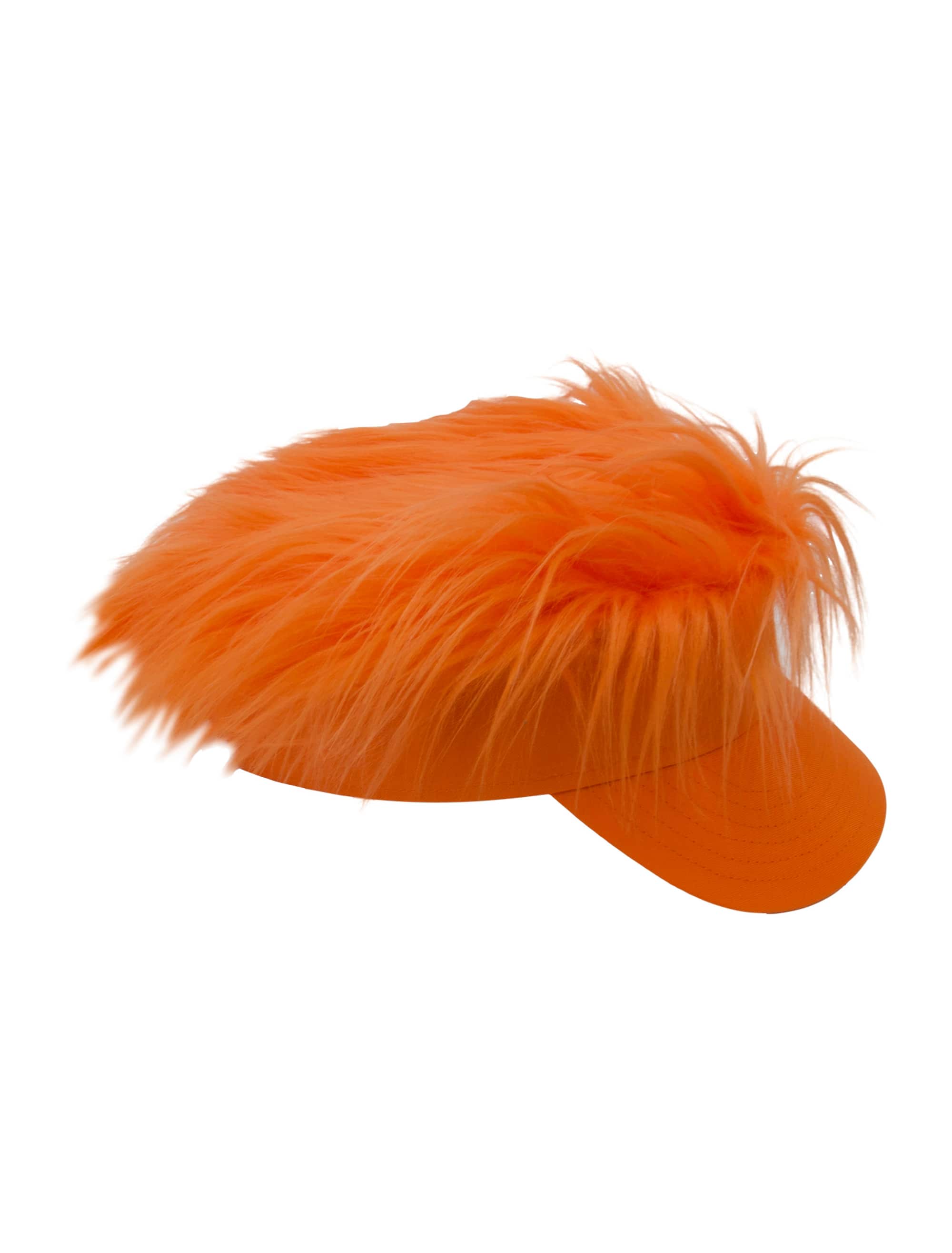 Schirmkappe mit Fell orange one size