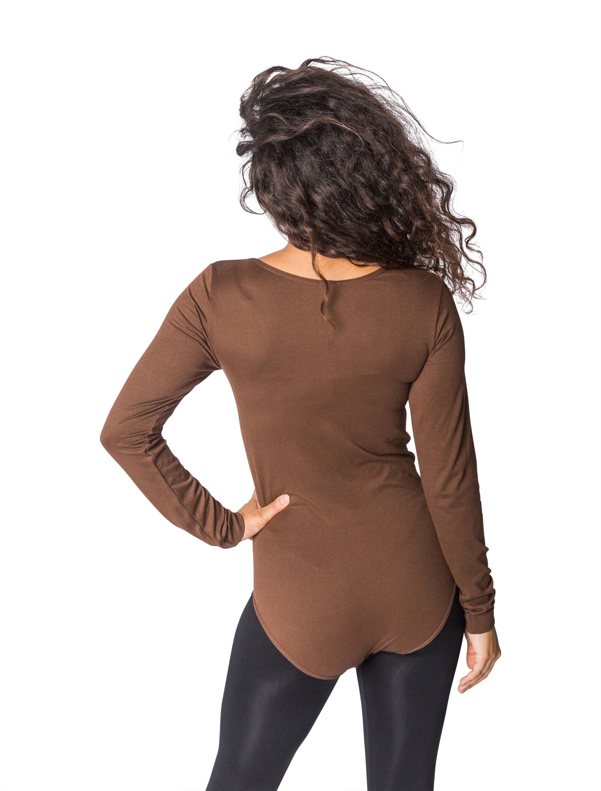 Body langarm Damen braun XS