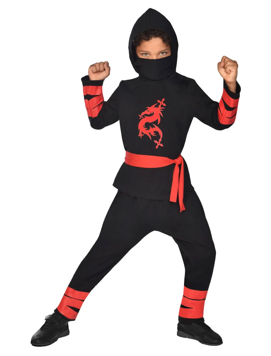 Kostüm Ninja 4-tlg. Kinder schwarz 146