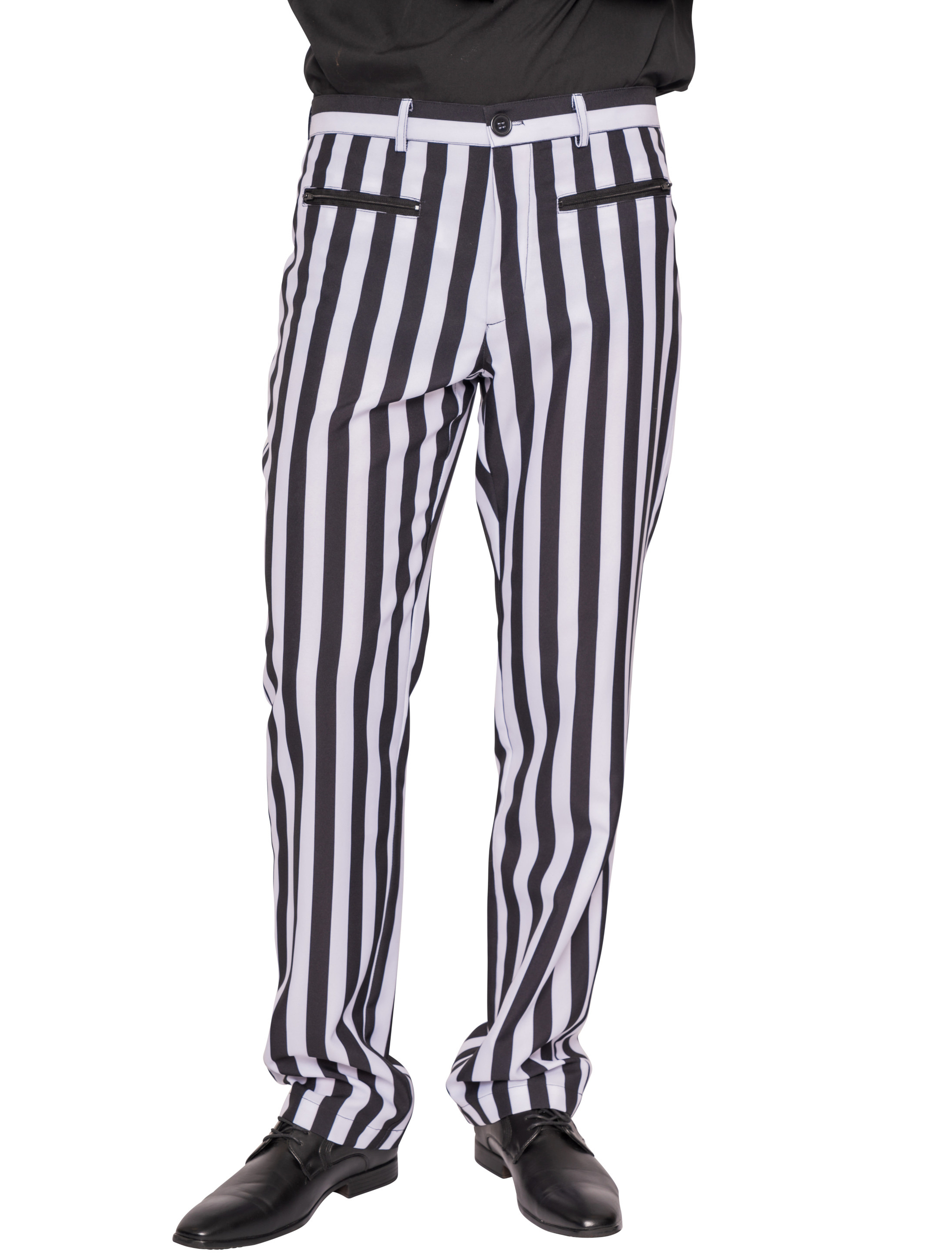 Hose gestreift Herren schwarz/weiß XL