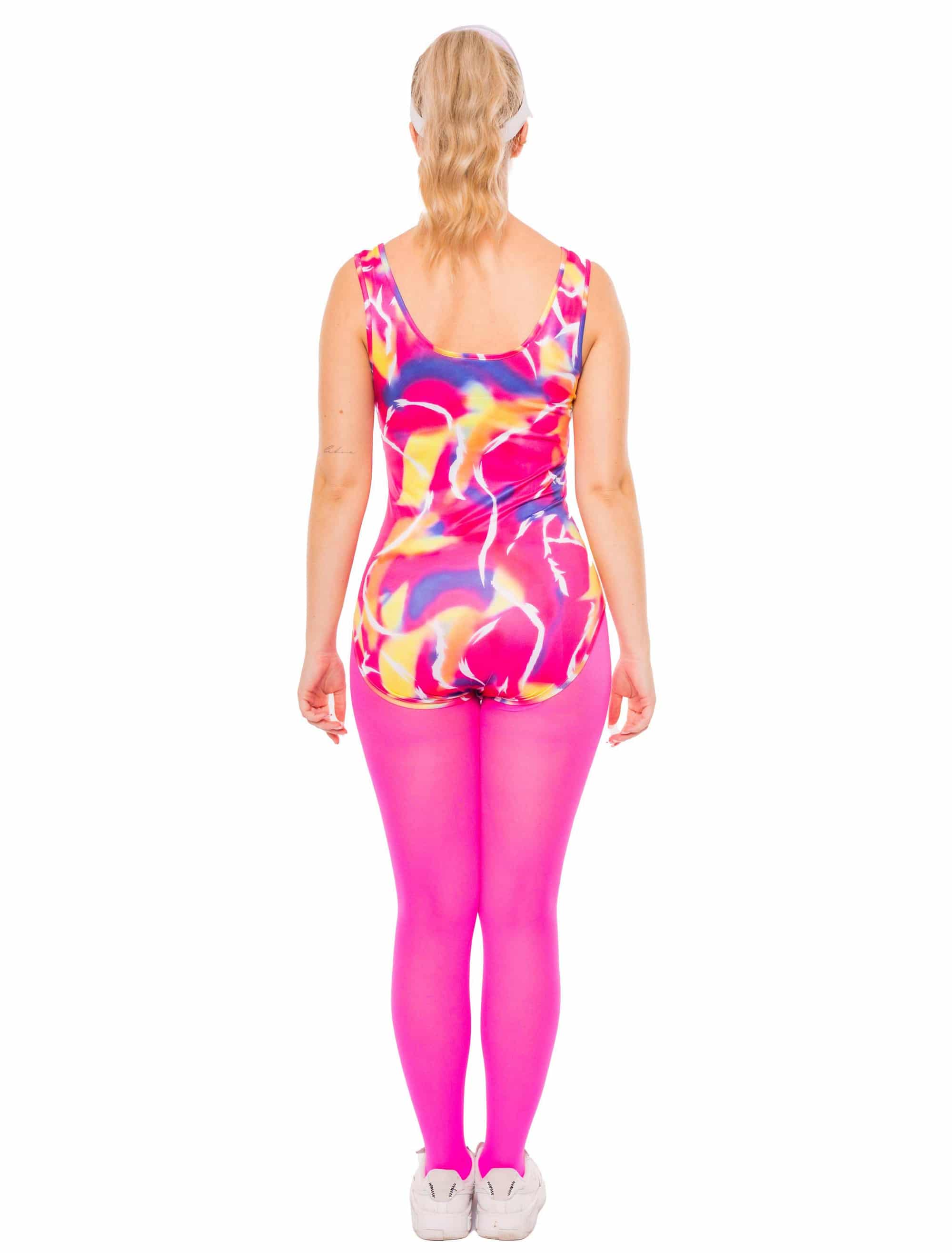 Body 80er Jahre ohne Ärmel Damen bunt L/XL