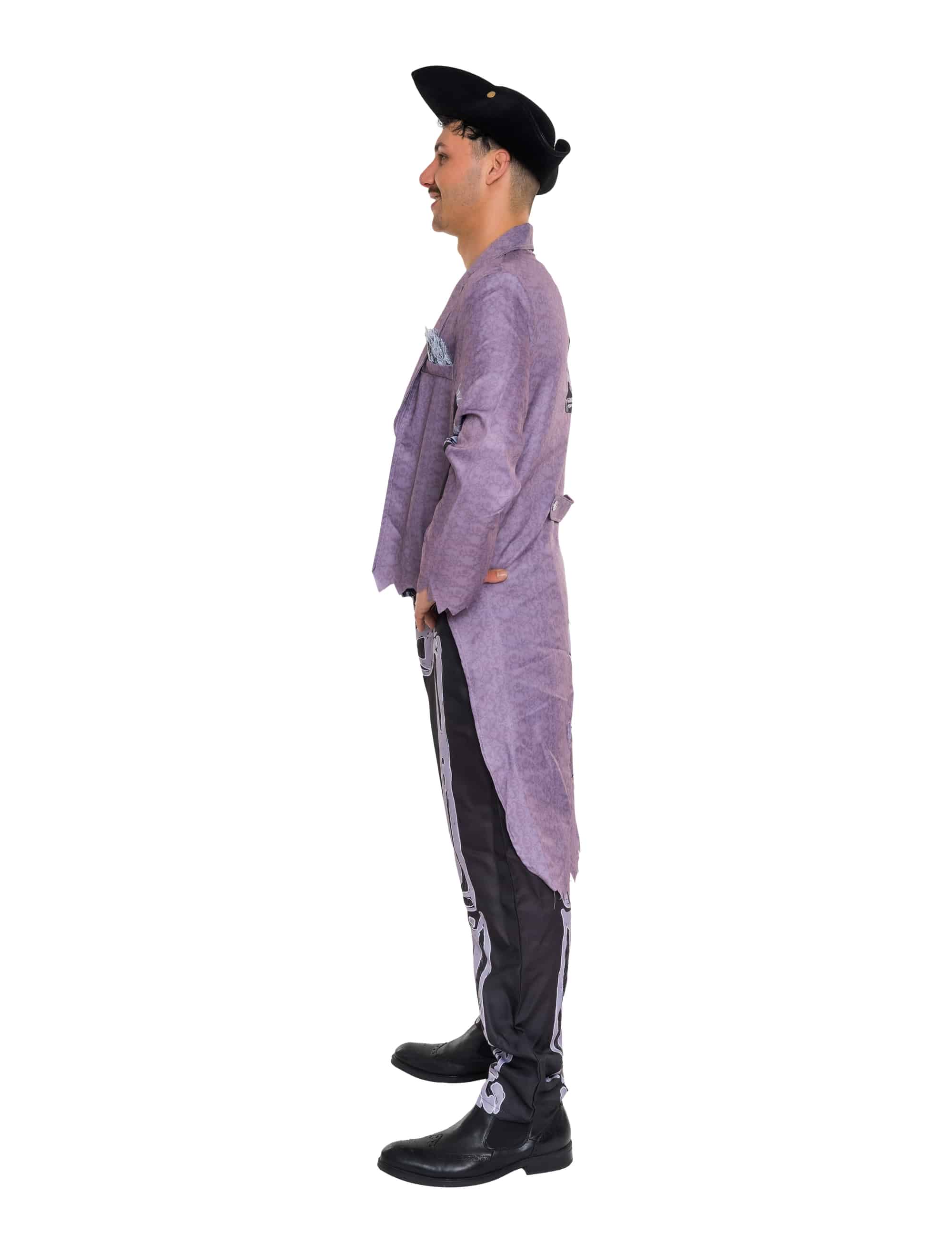 Kostüm Skelett 2-tlg. schwarz/grau S/M