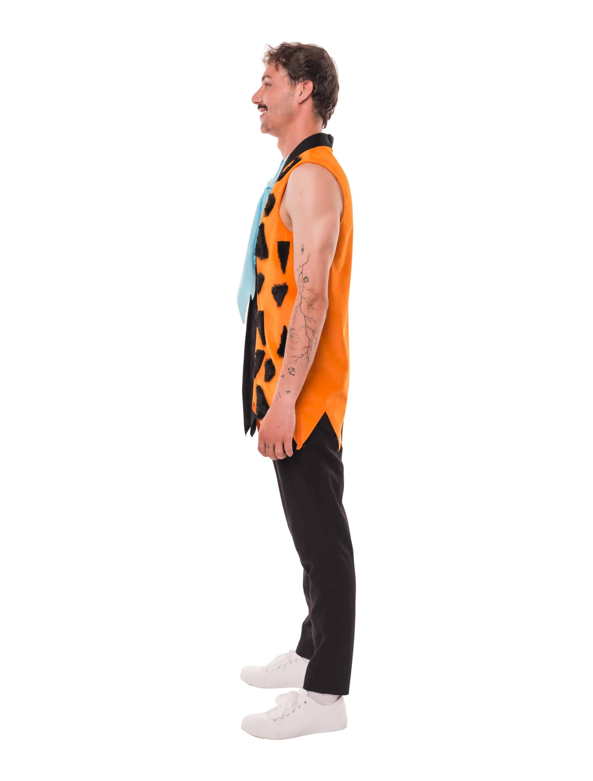 Kostüm Steinzeitmann 2-tlg. orange/schwarz S/M