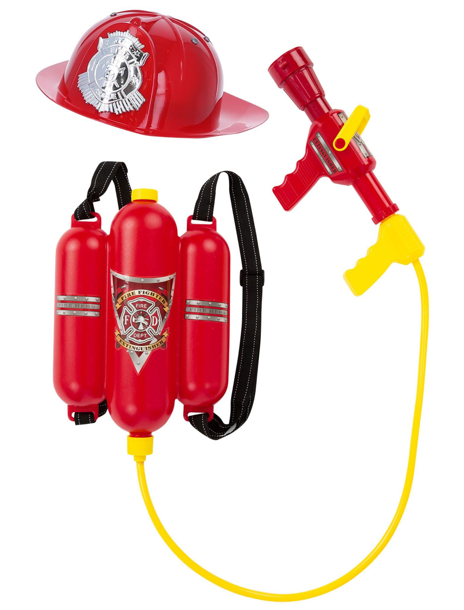 Feuerwehr Set 3-tlg. Kinder rot