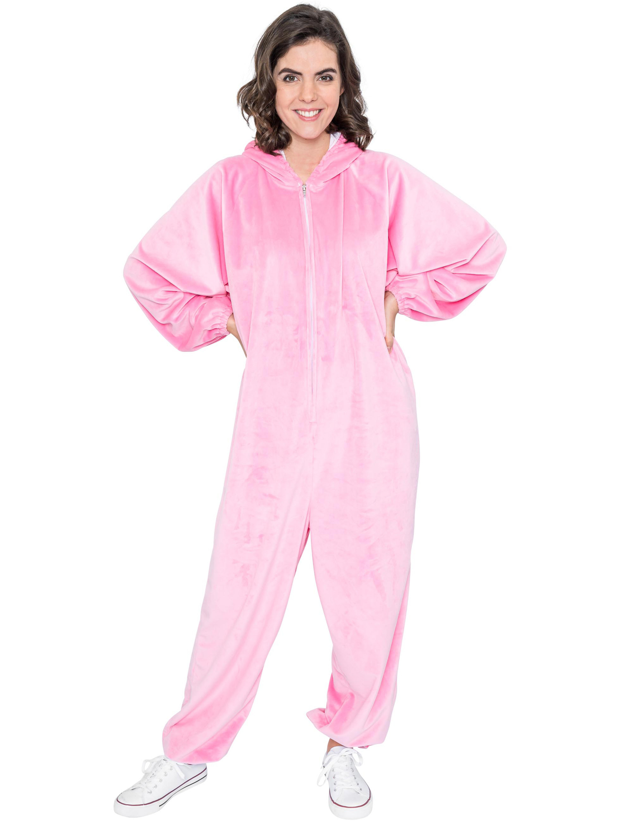 Overall Plüsch Damen Schwein pink 34-36