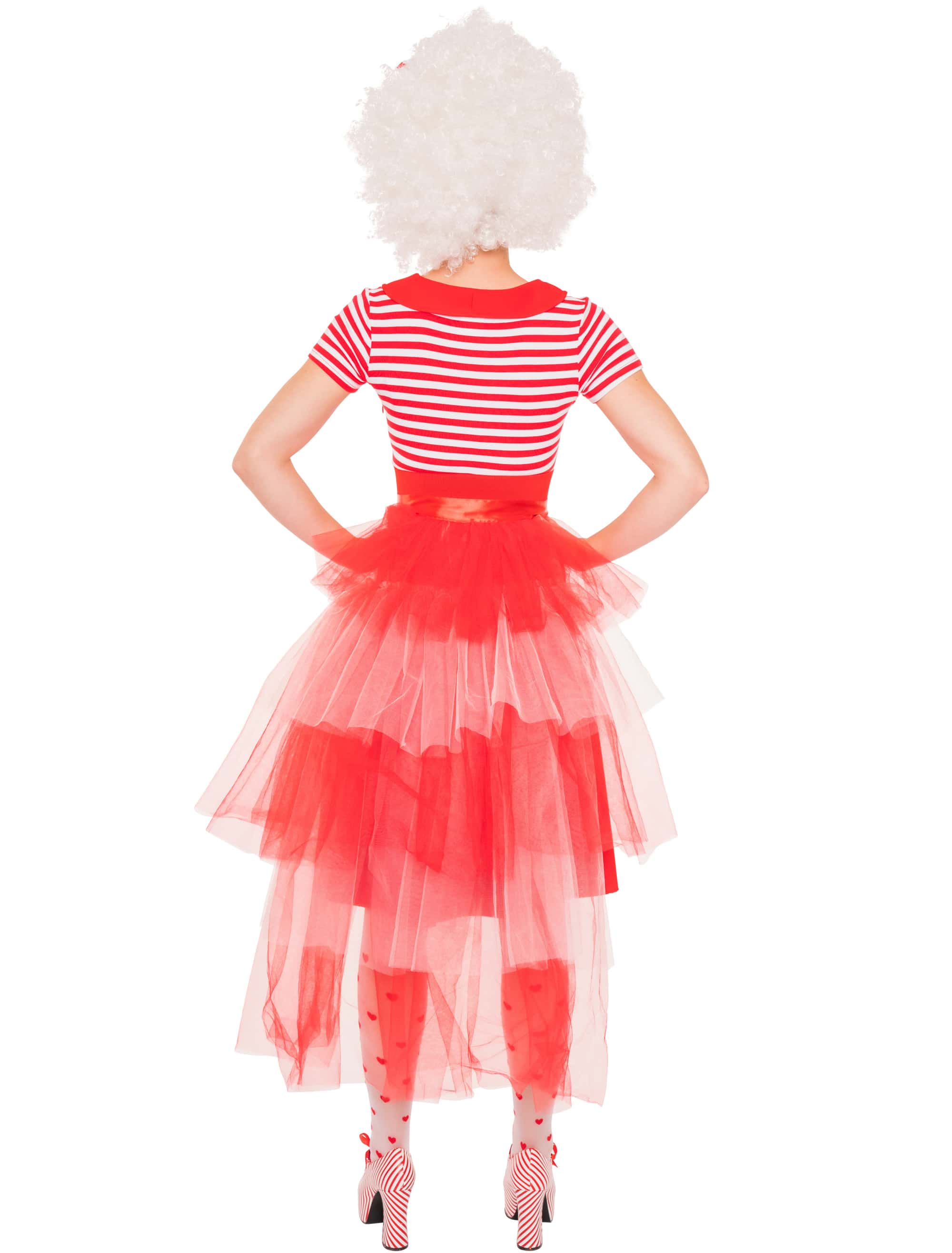 Kleid mit 3 Schleifen Damen rot/weiß S/M