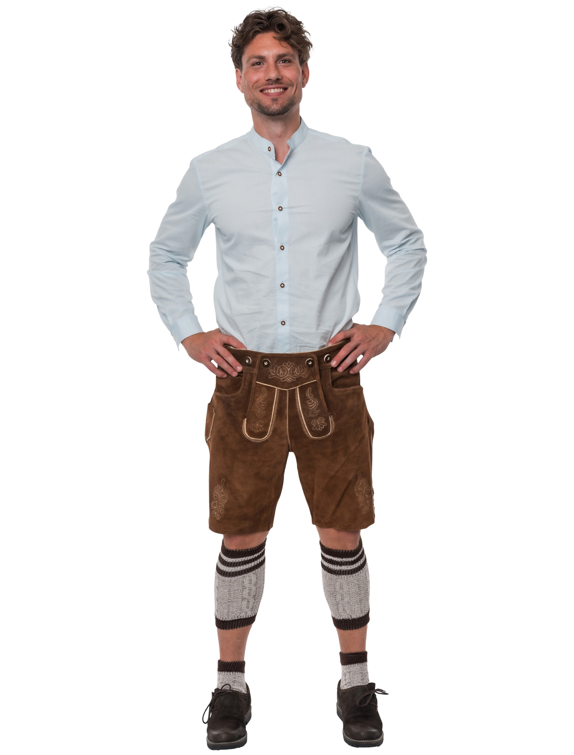 Lederhose Seppl kurz Herren dunkelbraun XL