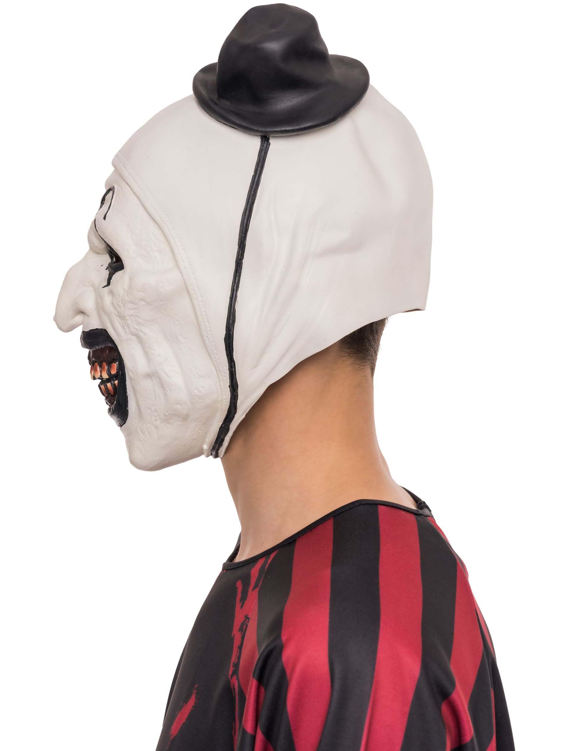 Latexmaske Terrifier schwarz/weiß