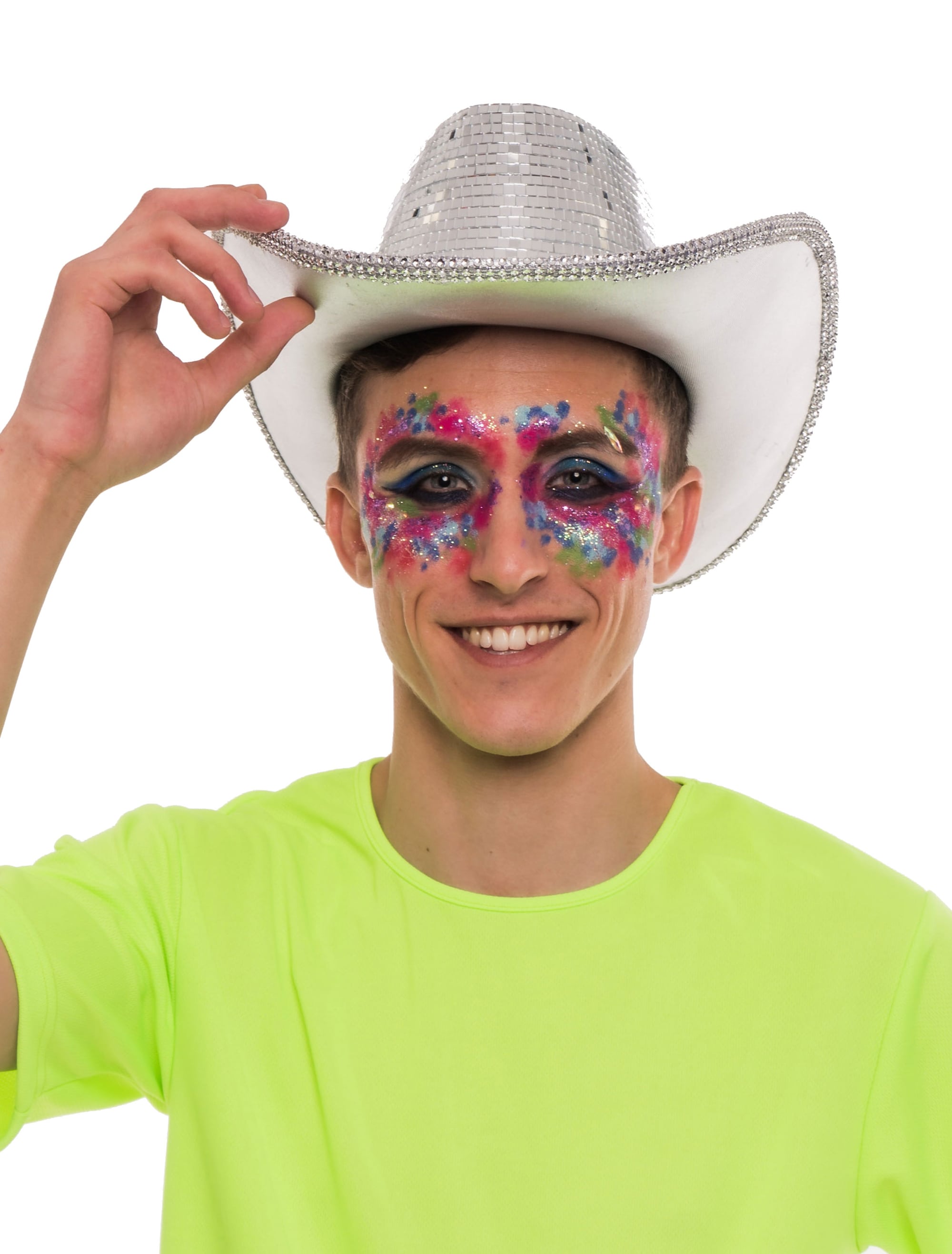 Cowboyhut Spiegelmosaik Metallic silber one size