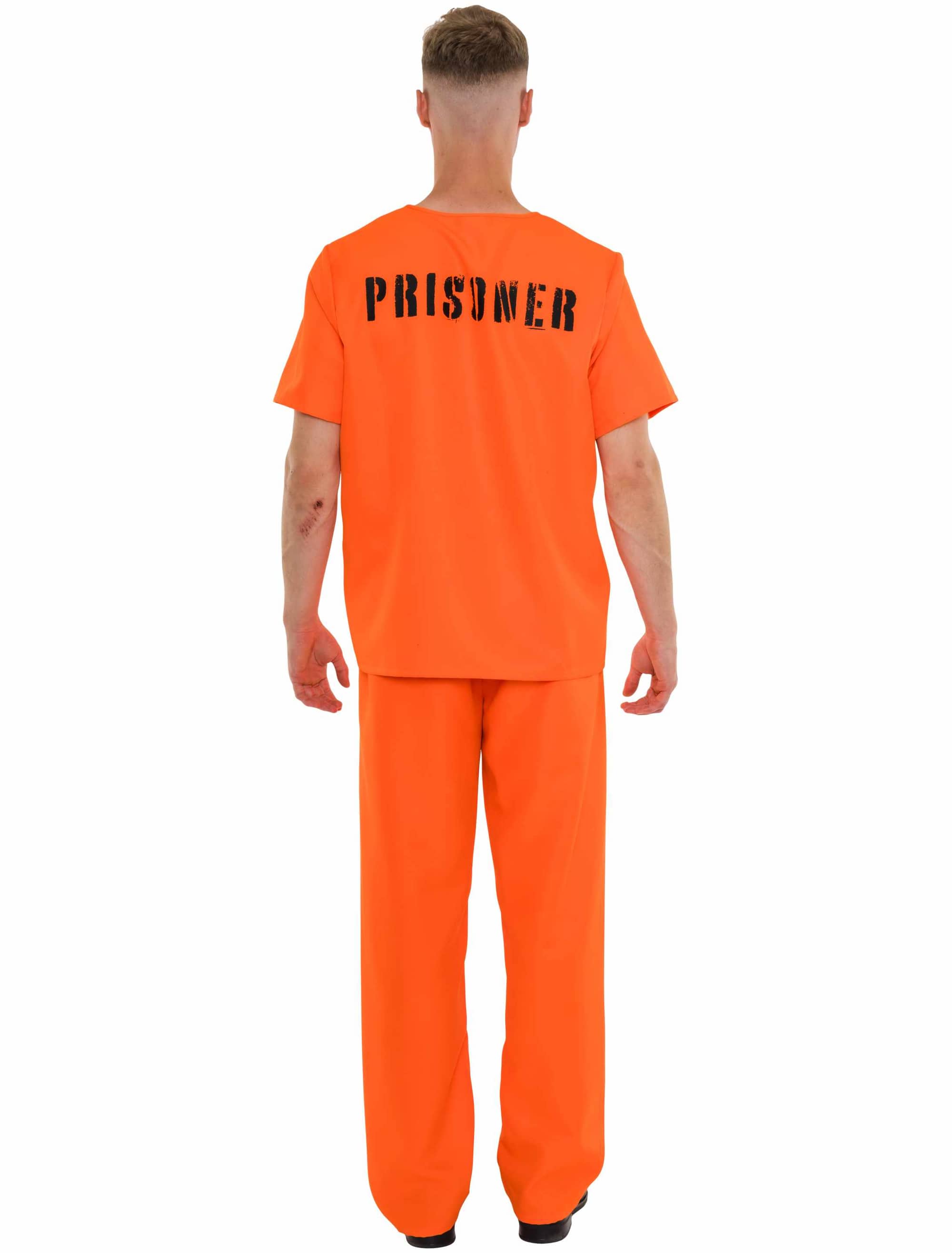 Kostüm Gefangener 2-tlg. Herren orange S/M