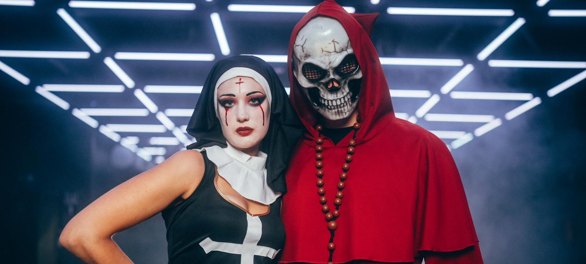 Partnerkostüm Nonne und Kardinal