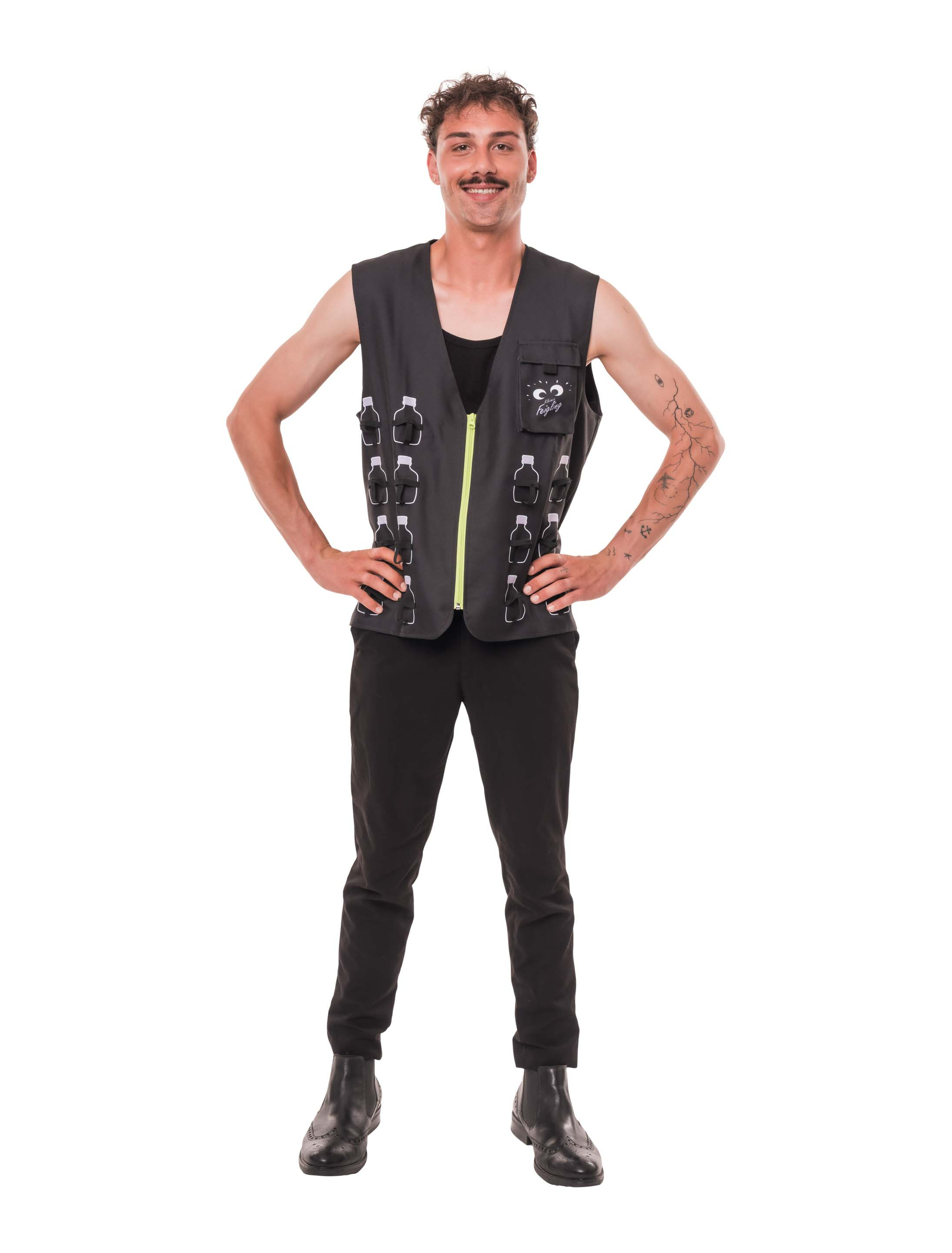 Weste Shot Halterung Kleiner Feigling Herren schwarz L/XL