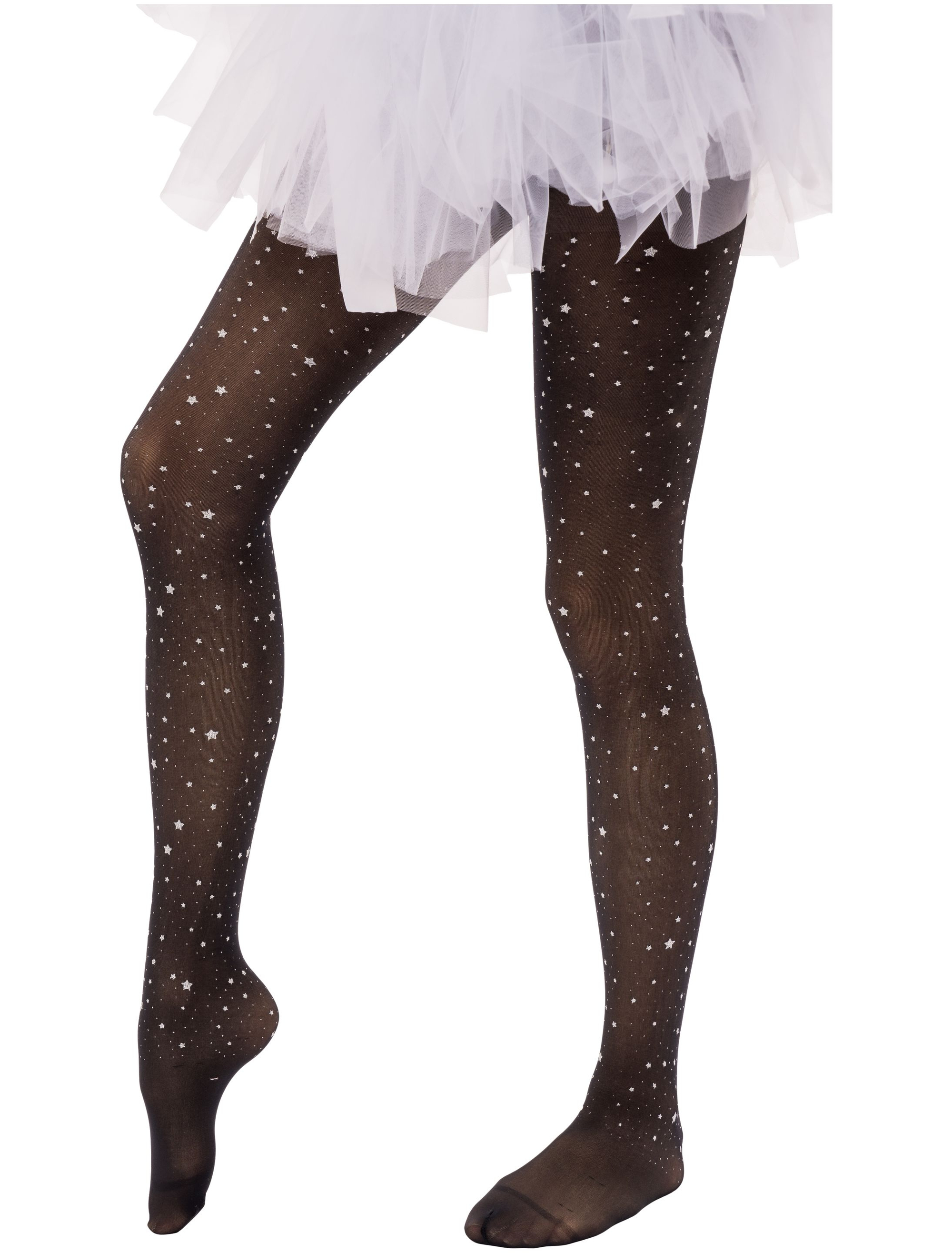 Strumpfhose mit Sternen Damen schwarz S/M
