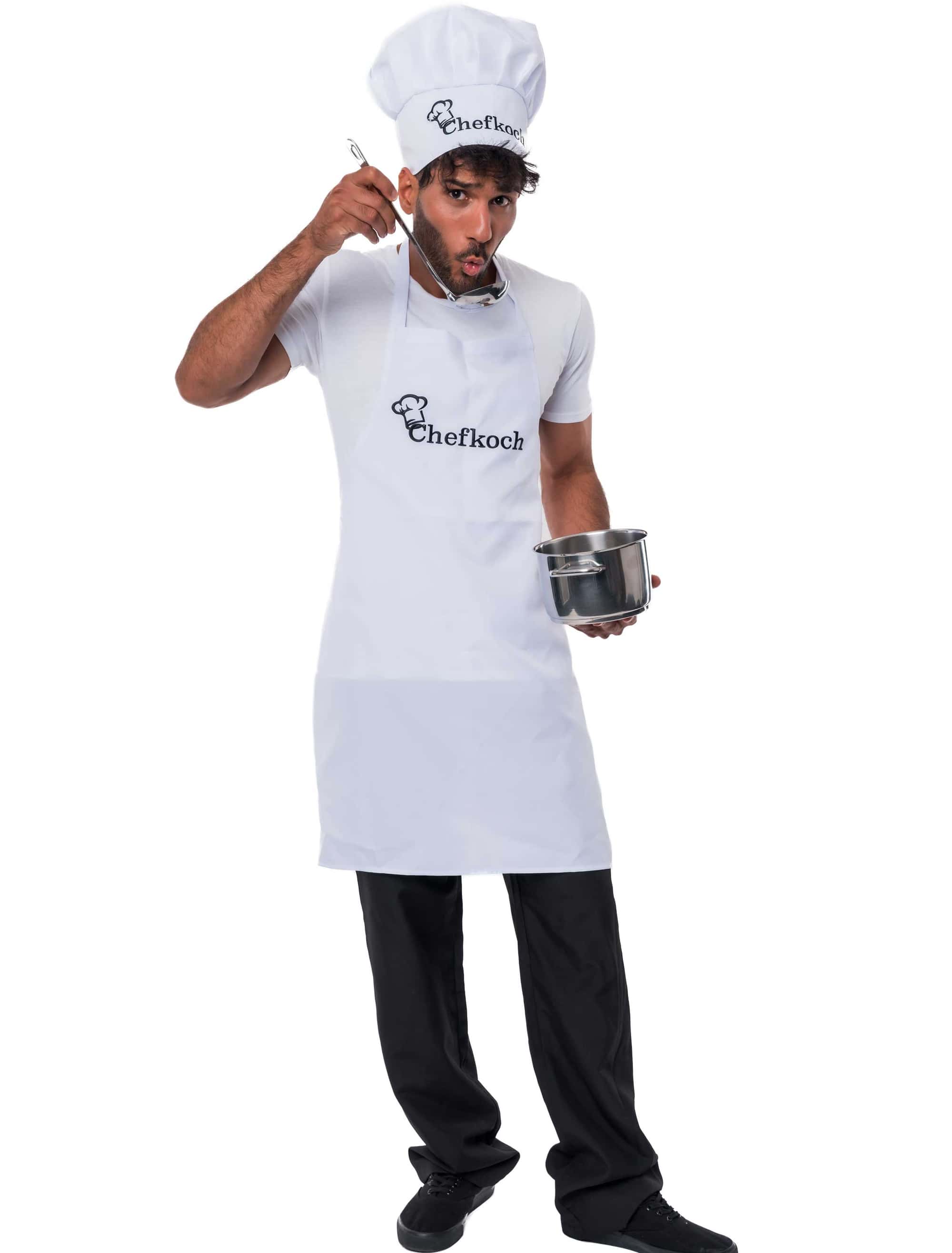 Schürze Chefkoch weiß one size