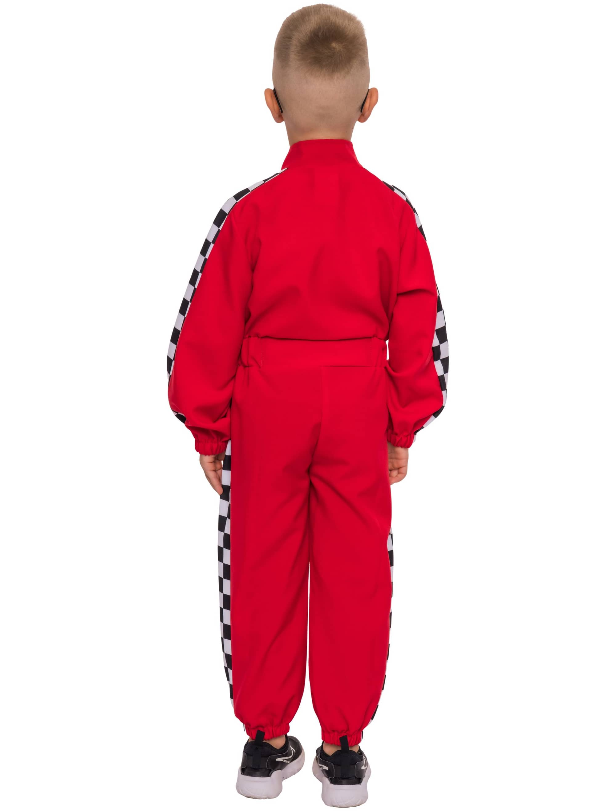 Overall Rennfahrer Kinder rot 152/164
