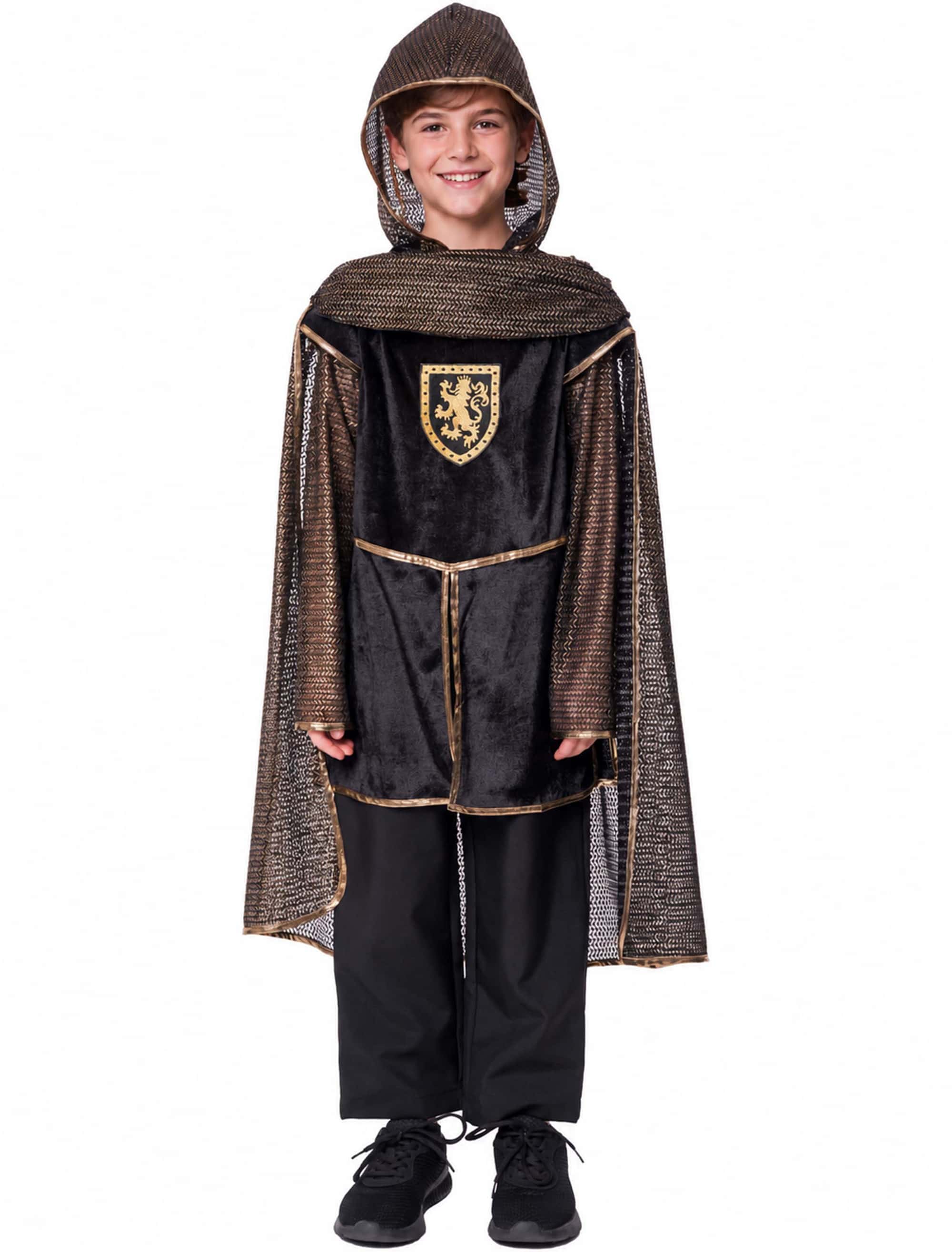 Kostüm Ritter 2-tlg. Kinder gold/schwarz 104/116
