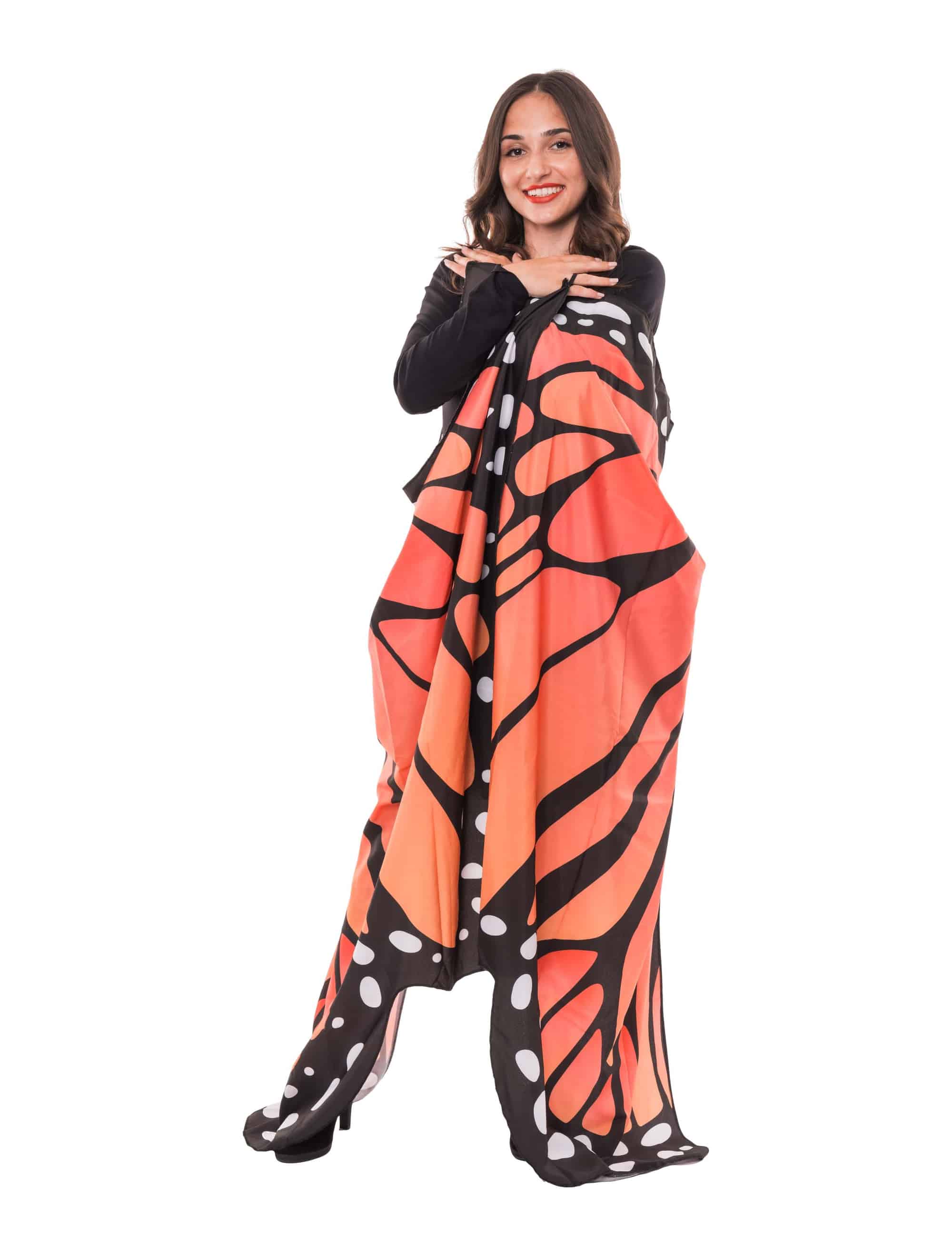 Flügel Schmetterling aus Stoff 85 x 130cm orange