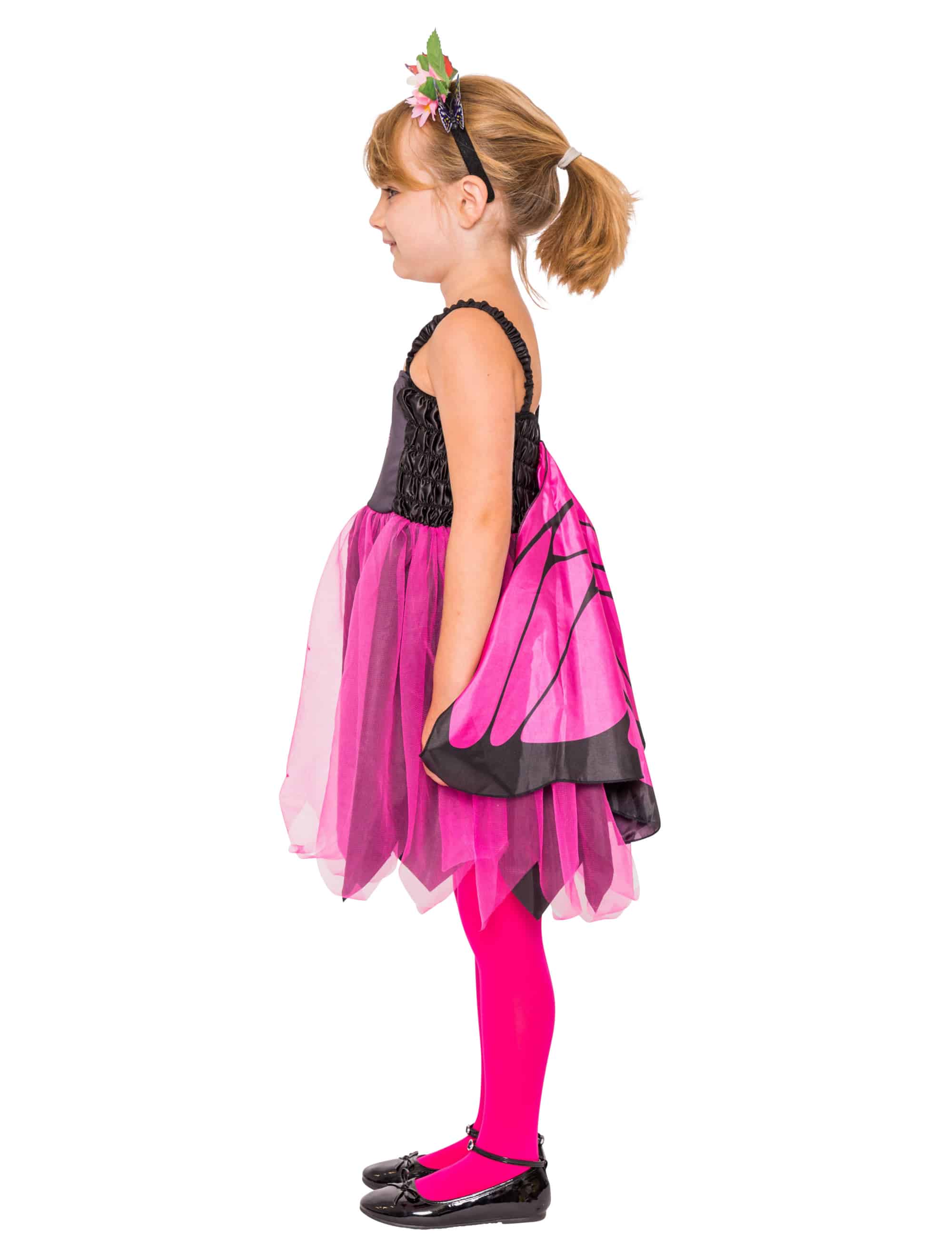 Kleid Schmetterling Kinder Mädchen pink 3-4 Jahre