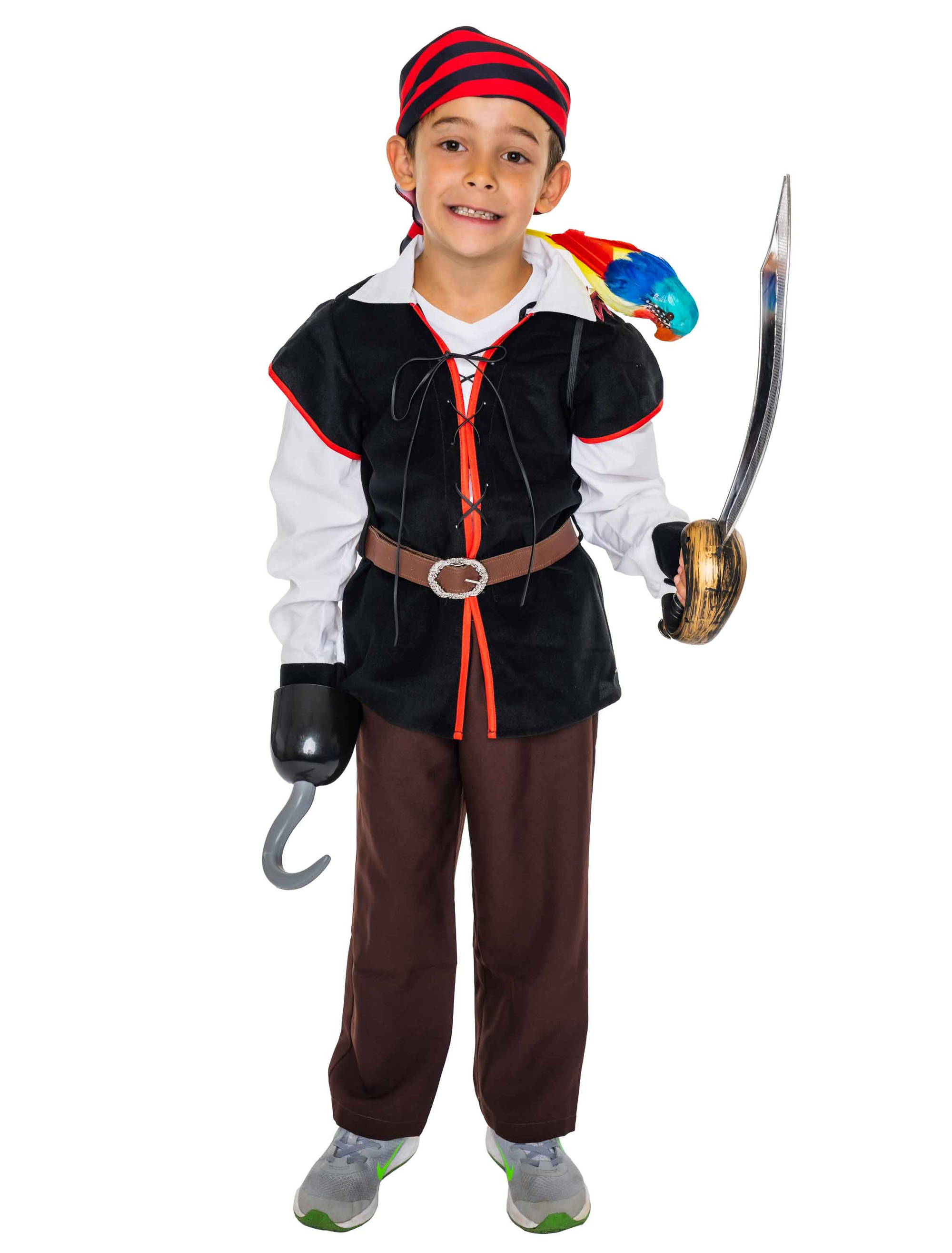 Kostüm Pirat Kinder 2-tlg. schwarz/braun 116-128