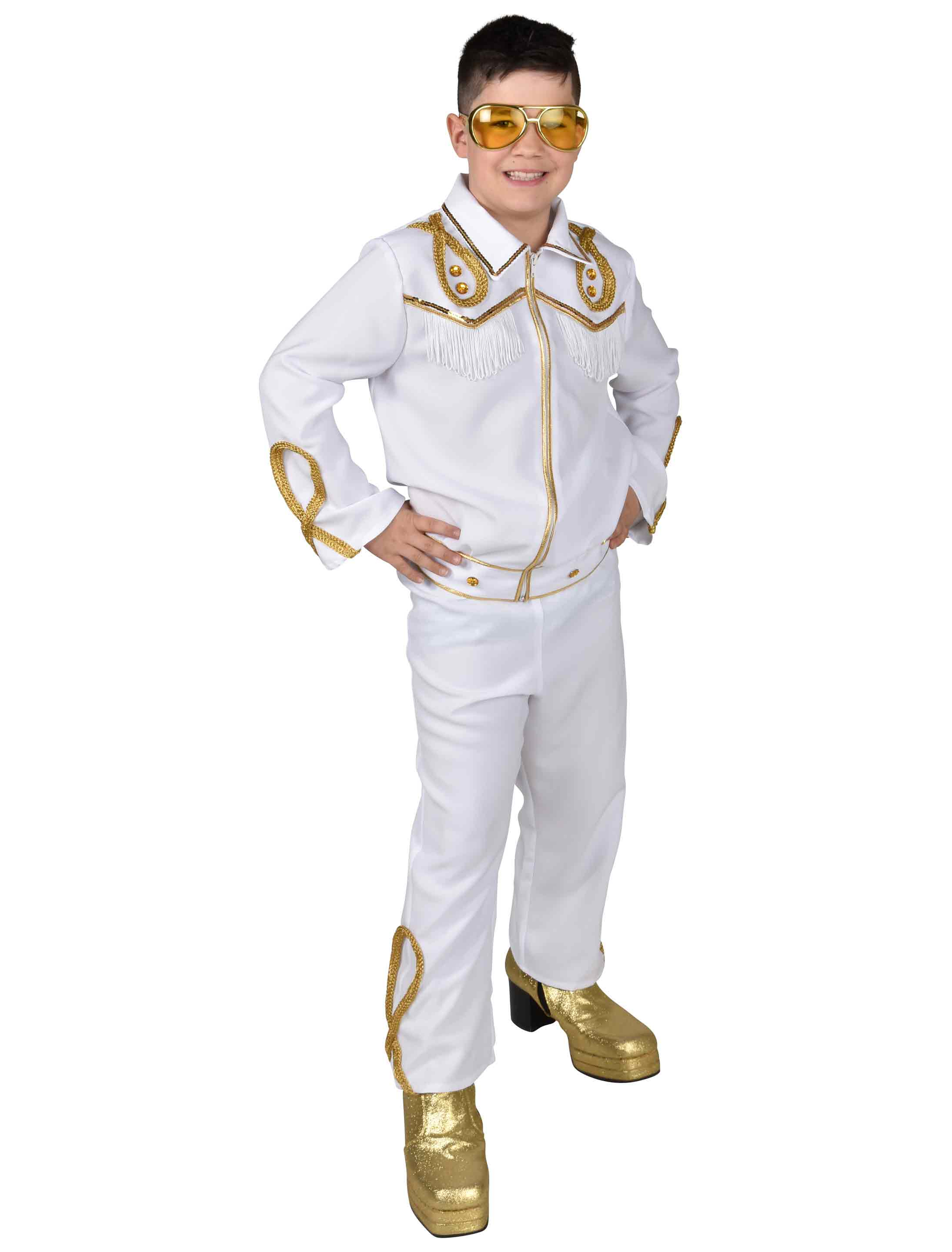 Anzug Rockstar Kinder 2-tlg. Jungen weiß 128
