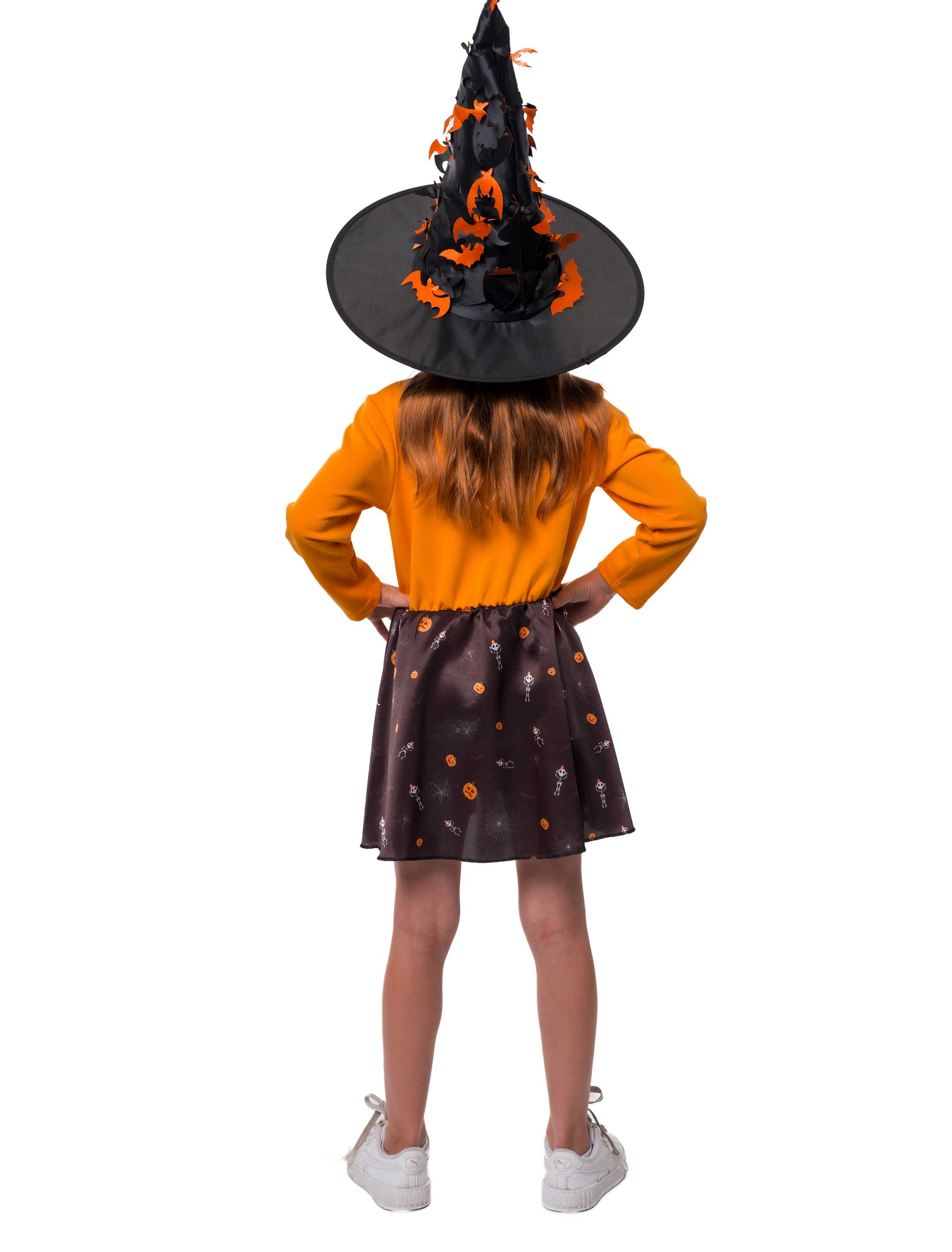Kleid Kürbis Kinder orange/schwarz 104/116