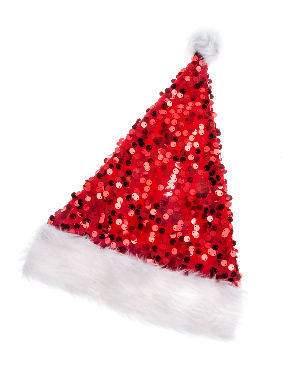 Weihnachtsmütze Pailletten rot