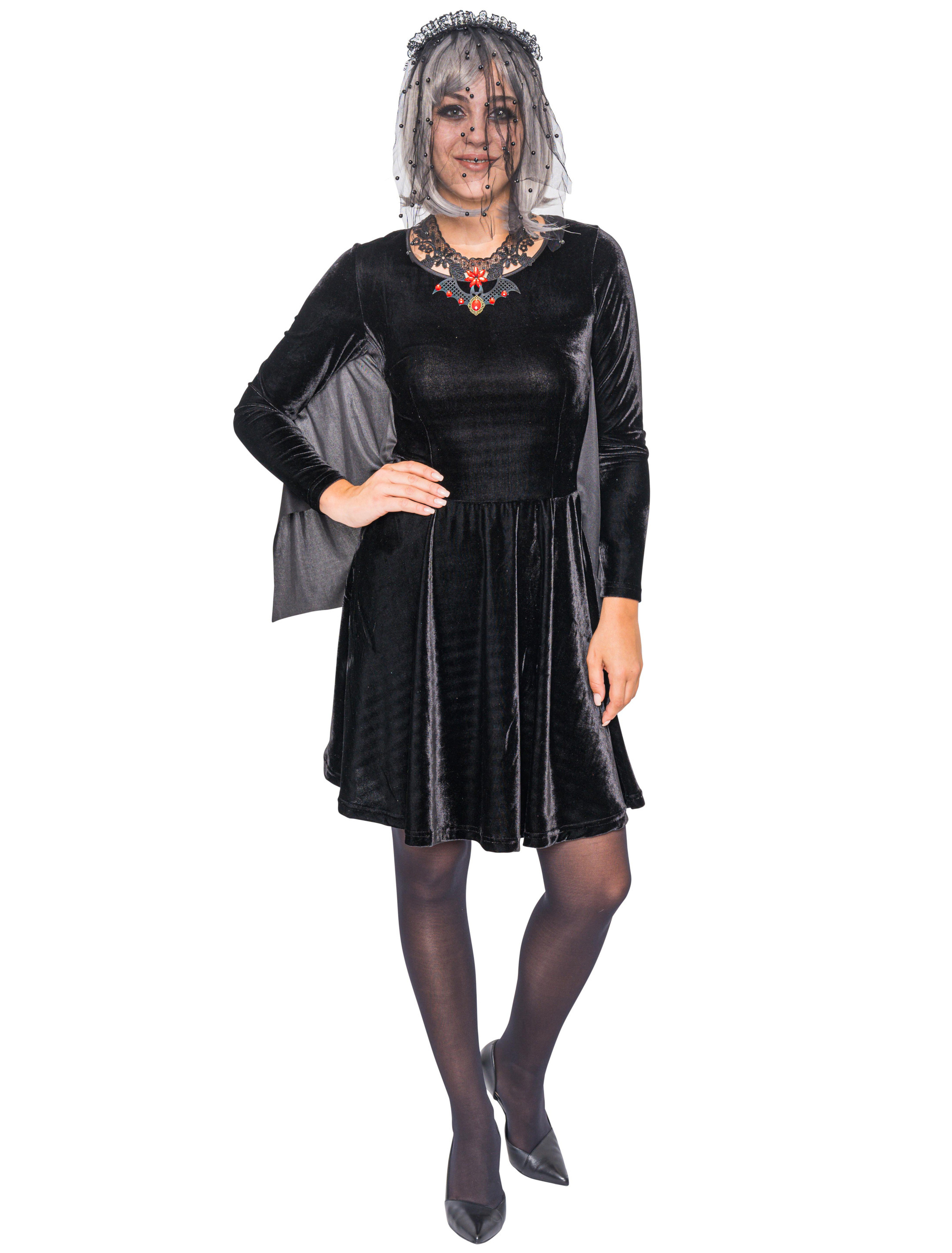 Kleid Fledermausärmel Damen schwarz M