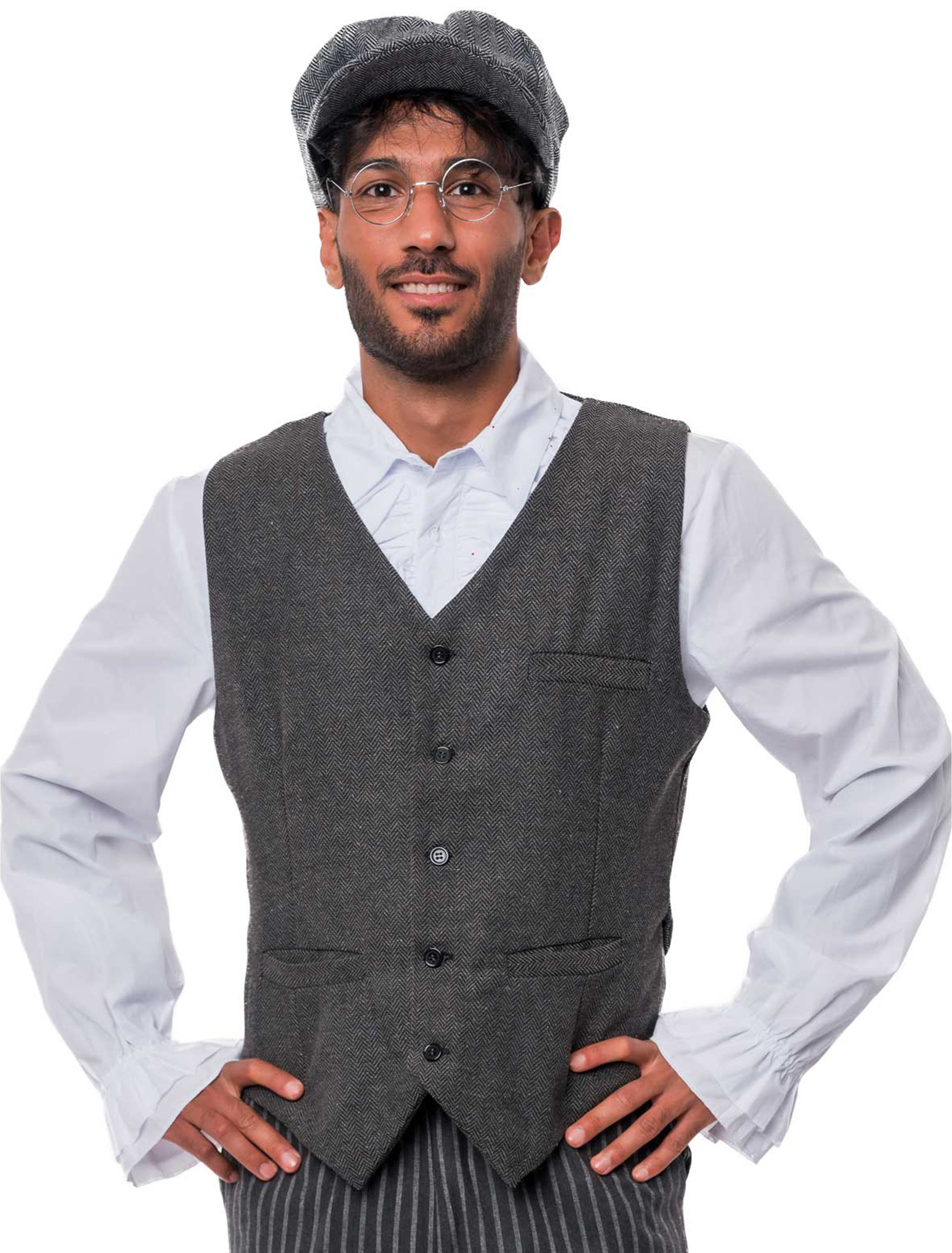 Weste 20er Jahre Gangster Herren grau XL/2XL