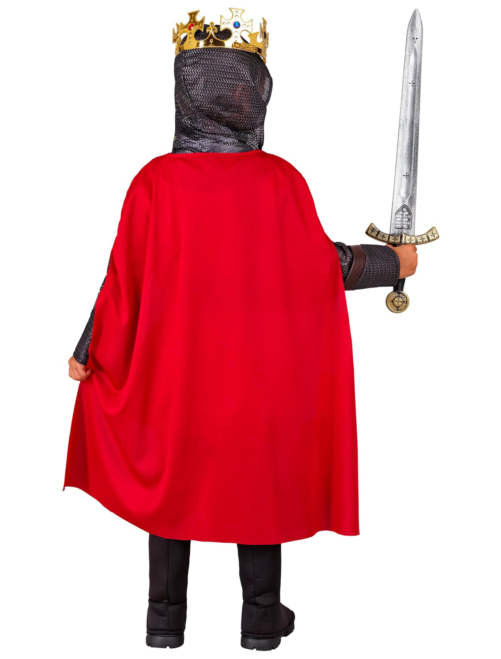 Kostüm Tempelritter 3-tlg. Kinder rot/silber 140