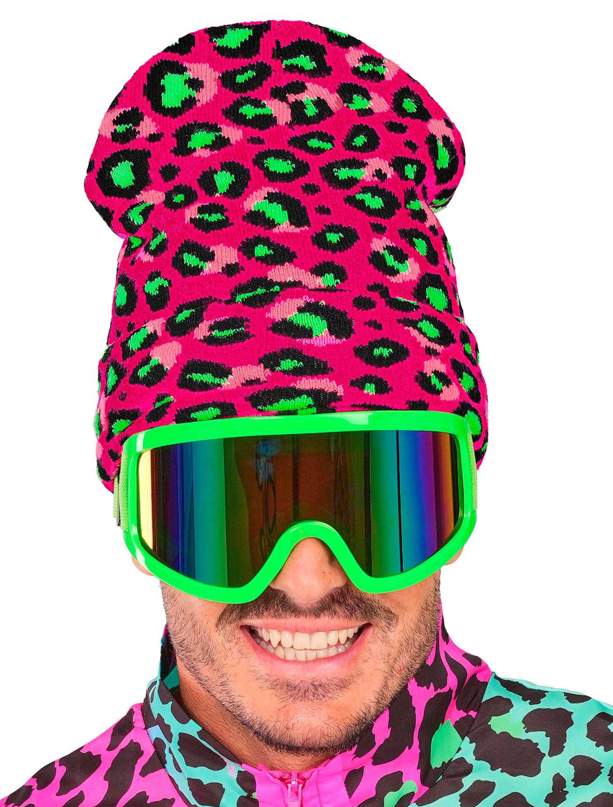 Beanie Après-Ski mit UV-Effekt neonpink