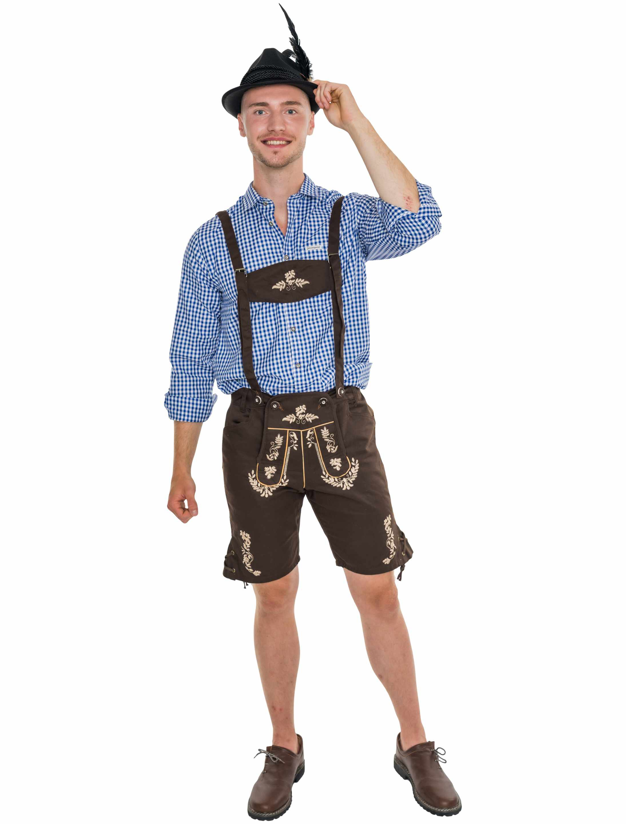 Trachtenjeans Herren dunkelbraun 2XL