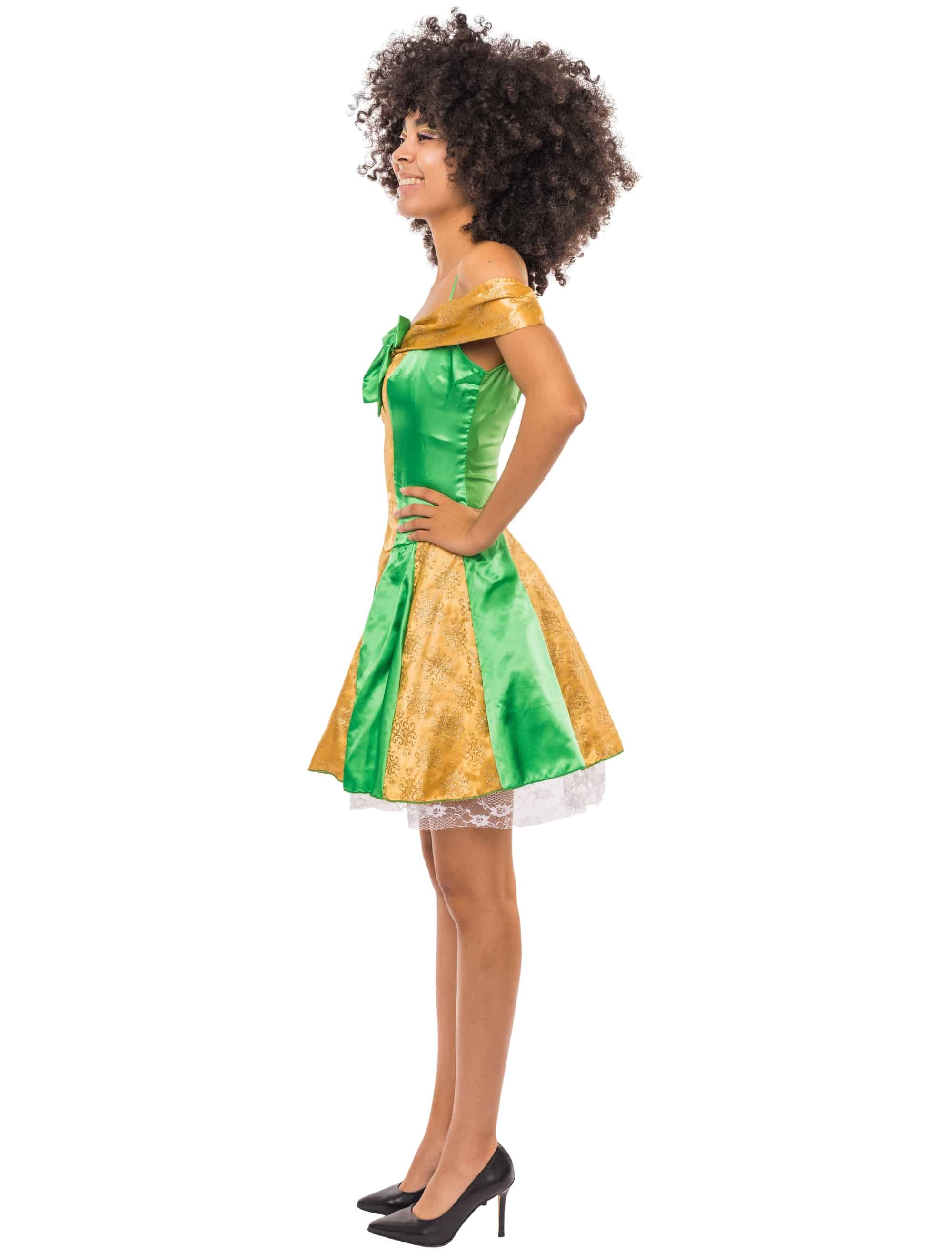 Kleid Frosch Damen grün/gold 36