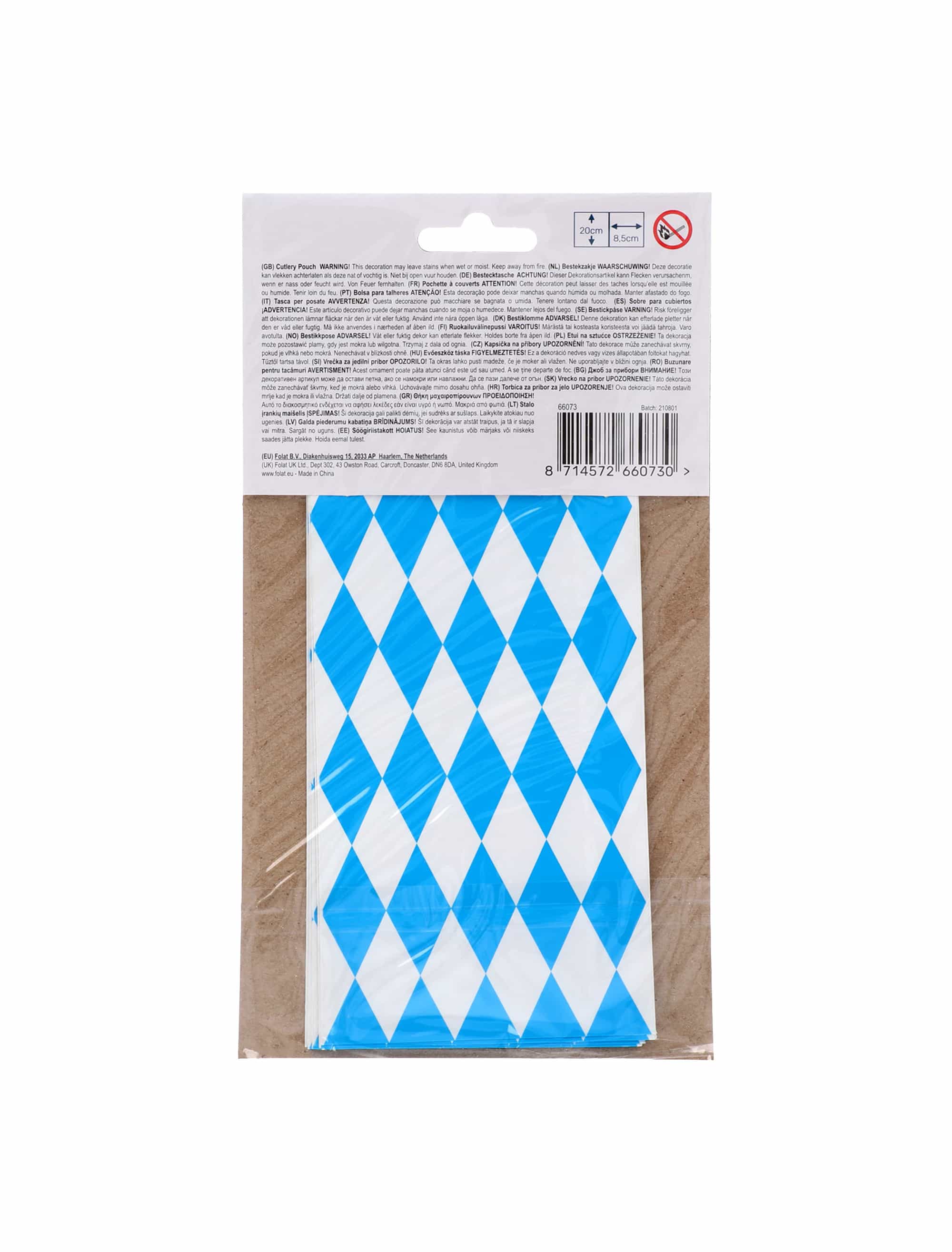 Bestecktaschen Oktoberzauber 6 Stk. blau/weiß
