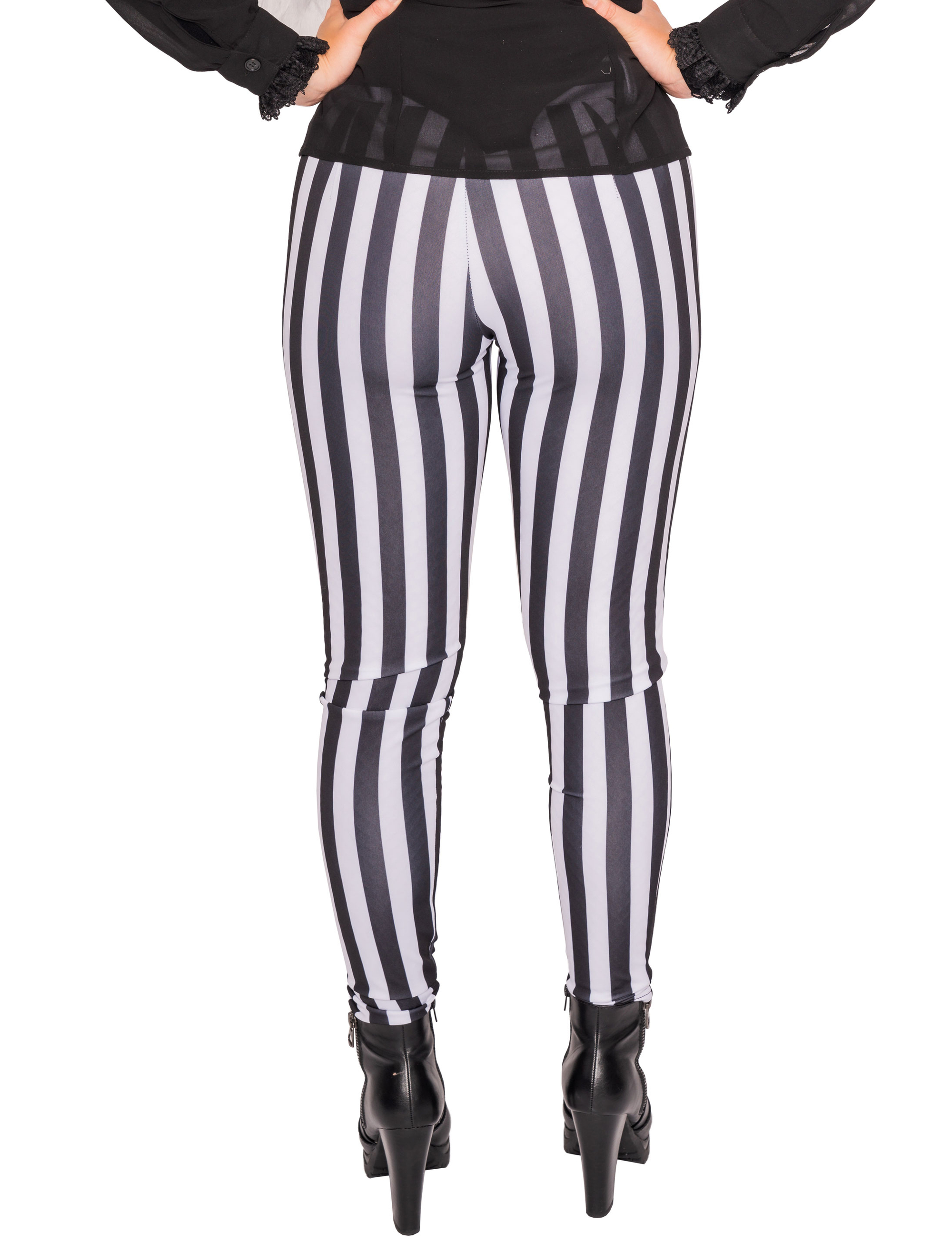 Hose gestreift Damen schwarz/weiß M