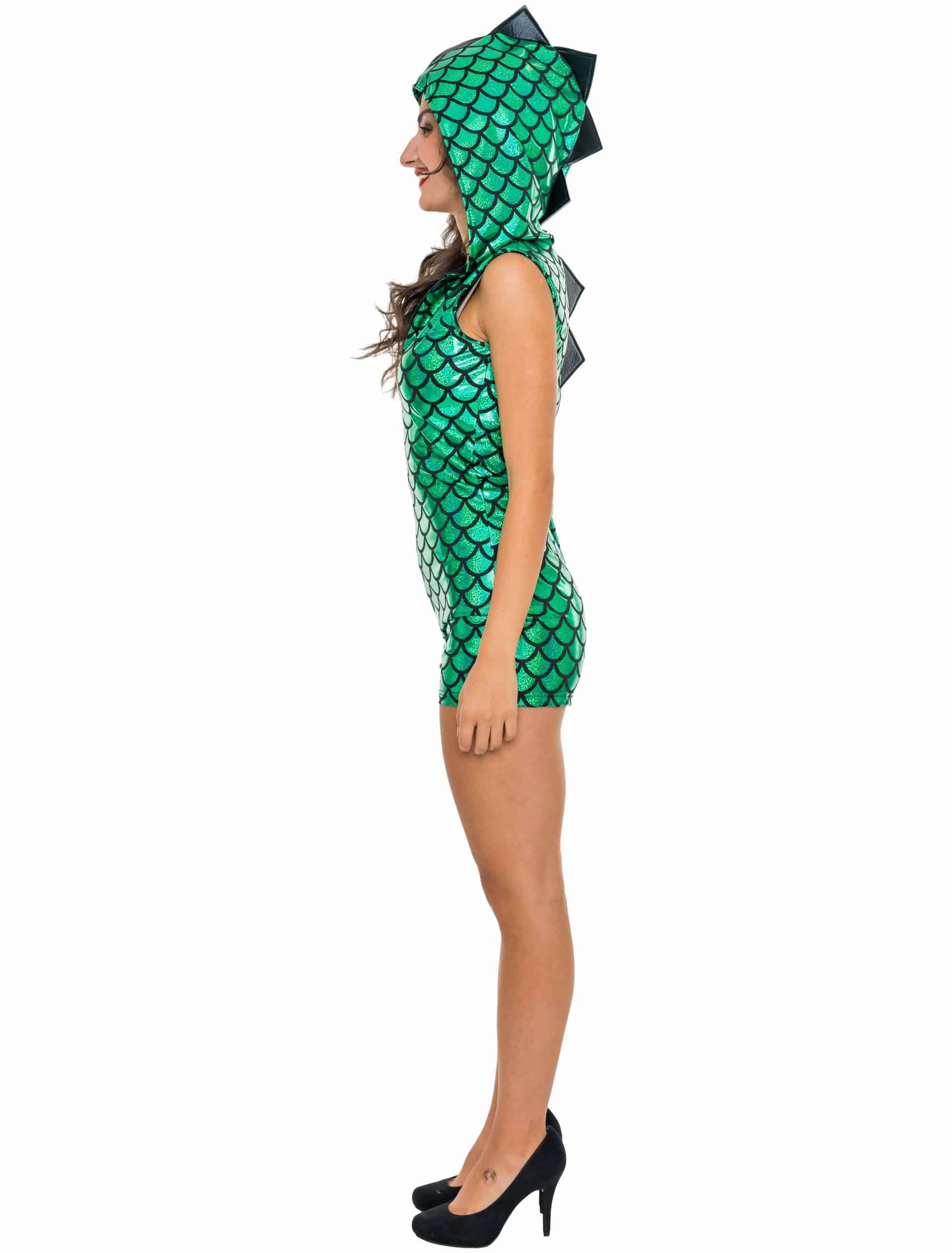 Jumpsuit Drache kurz Damen grün L