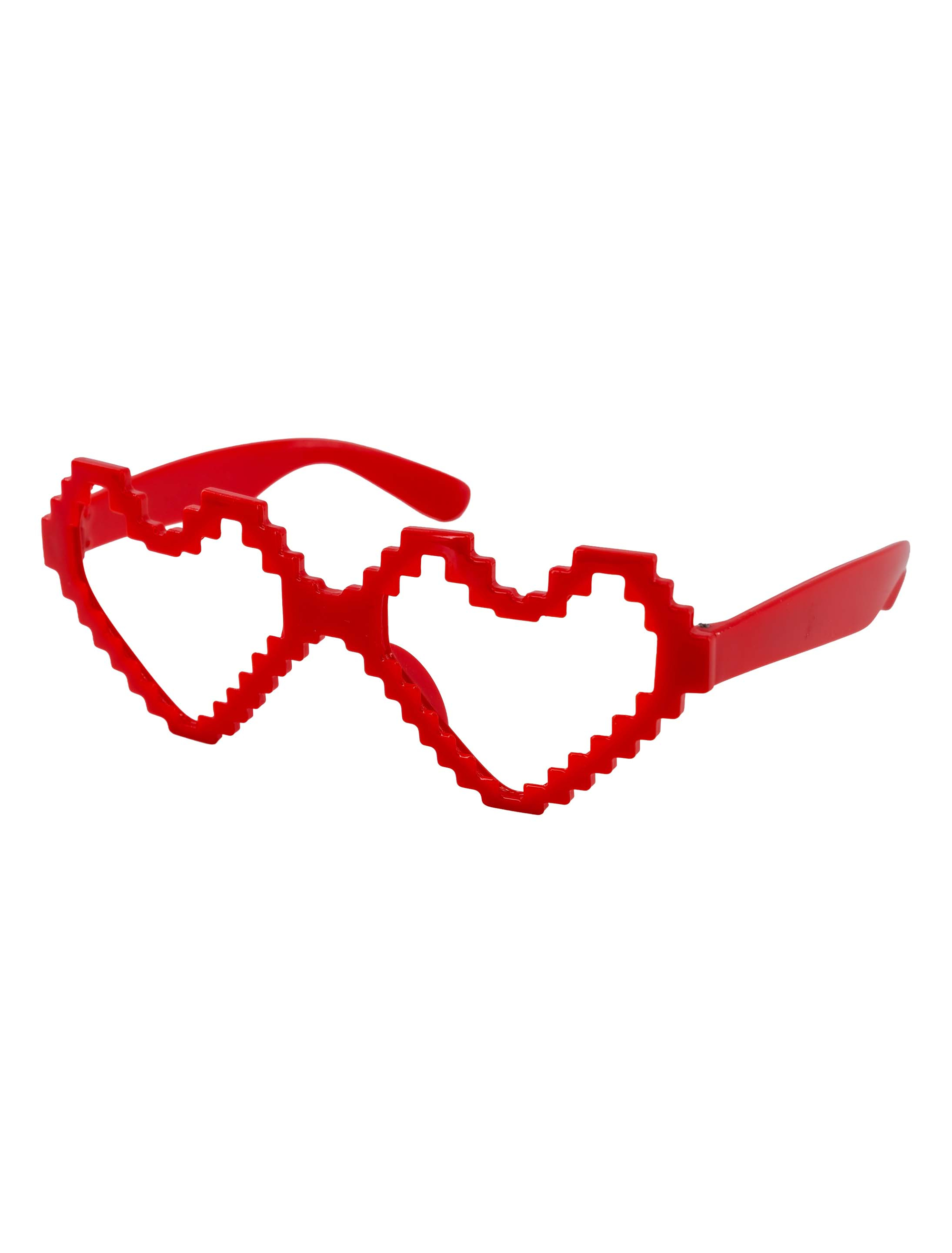 Brille Pixel Herz rot