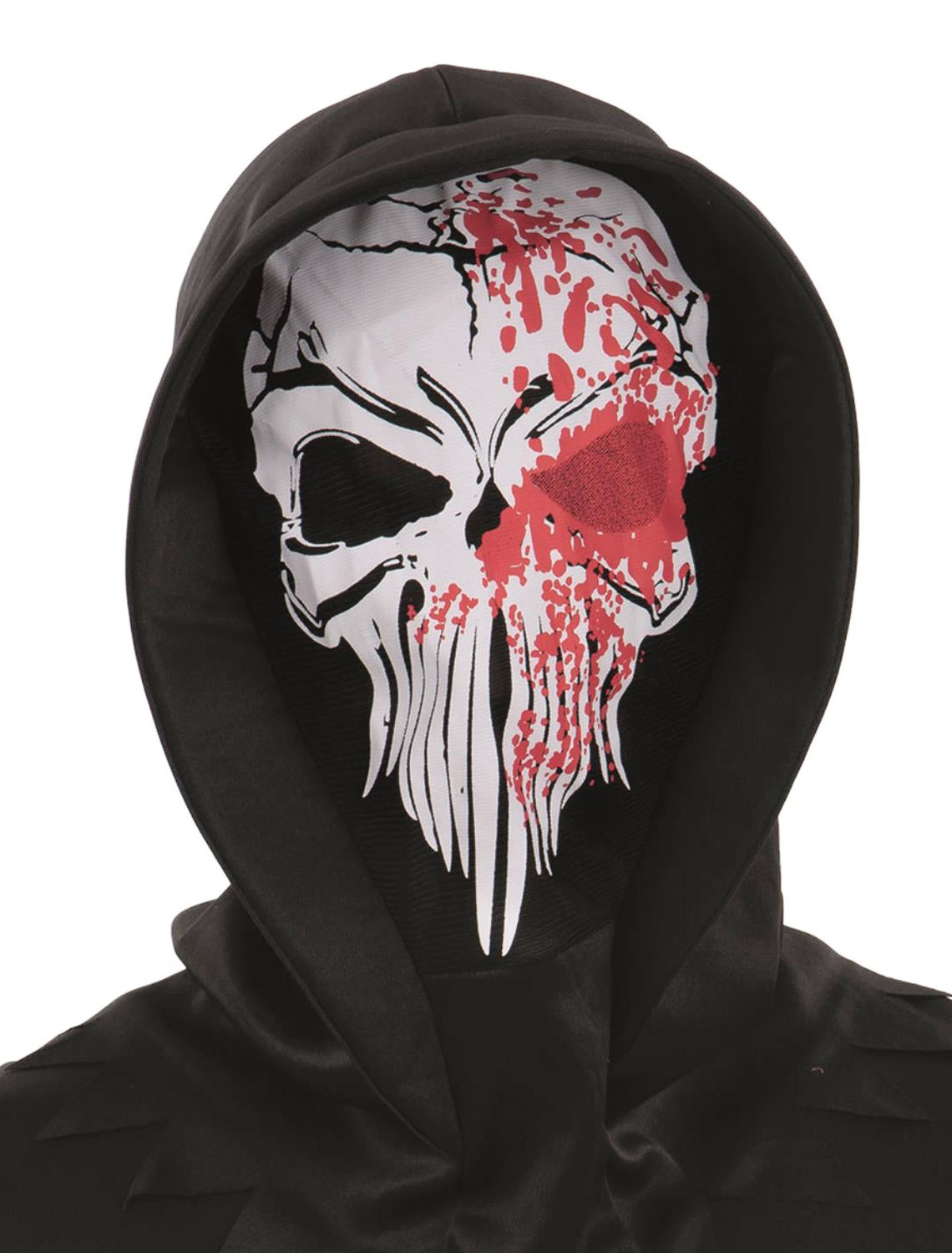Kapuze Sensenmann schwarz/weiß/rot