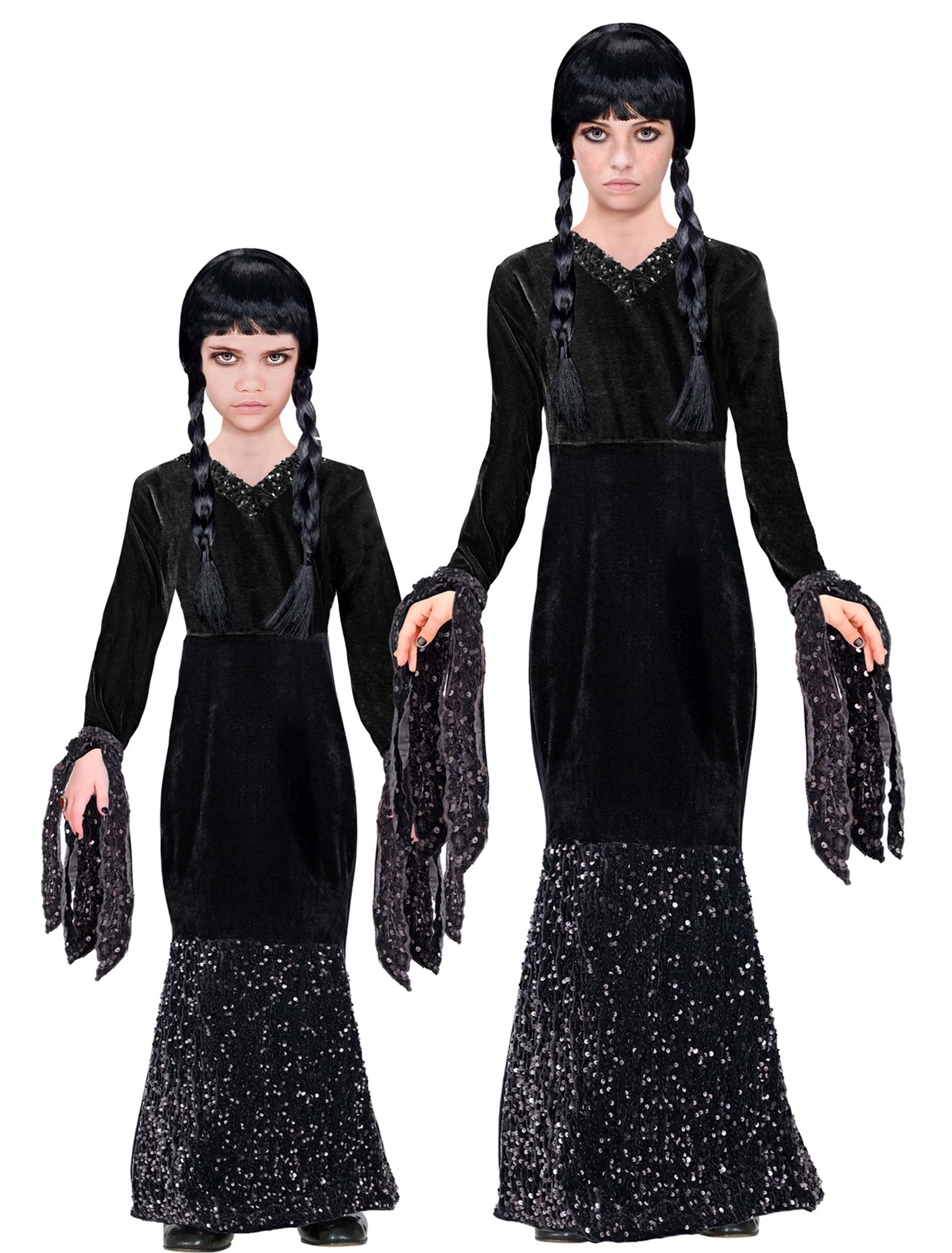 Kleid Gothic Kinder schwarz 128