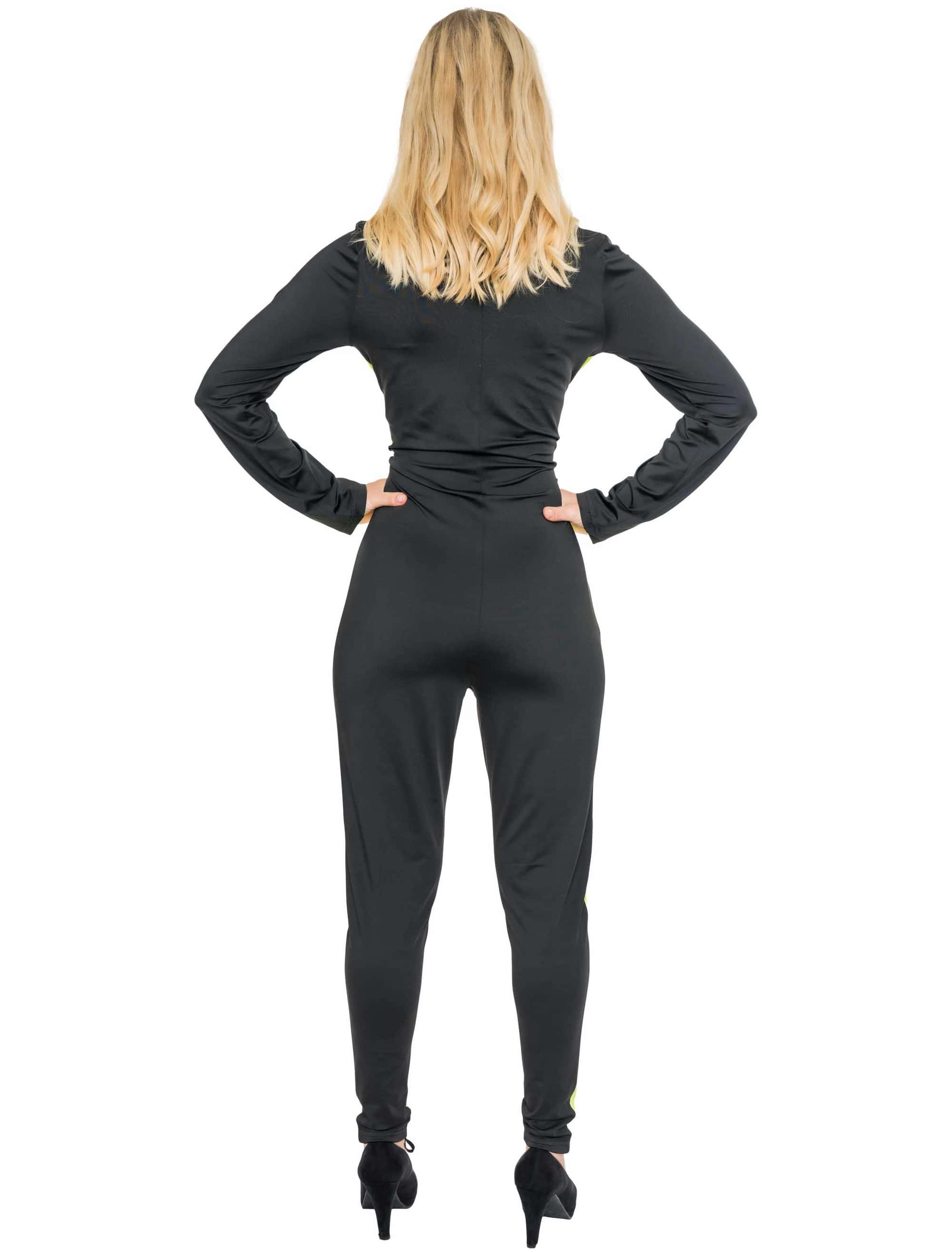 Jumpsuit Rennfahrerin Damen pink/schwarz M
