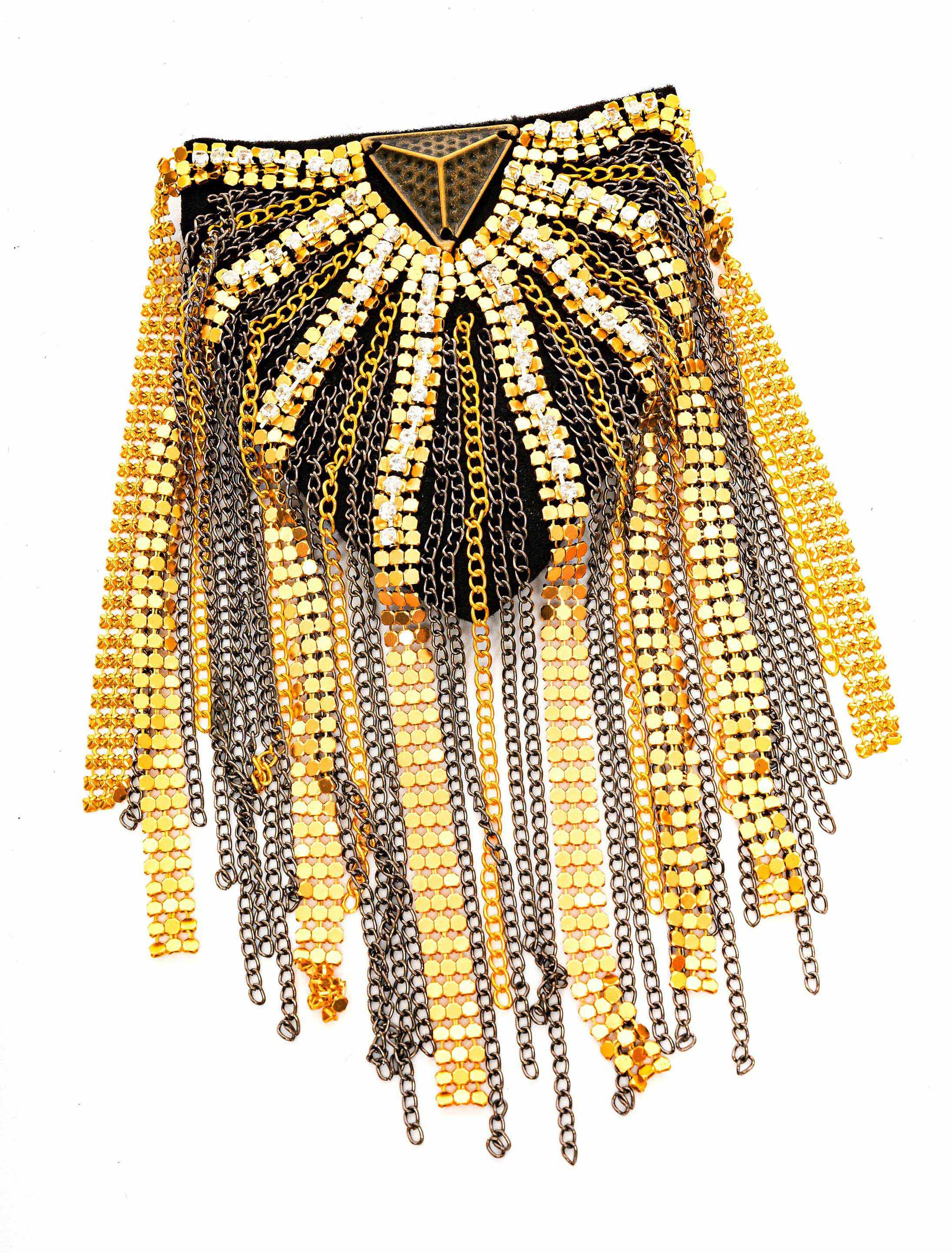 Schulterklappe mit Kristall gold/silber
