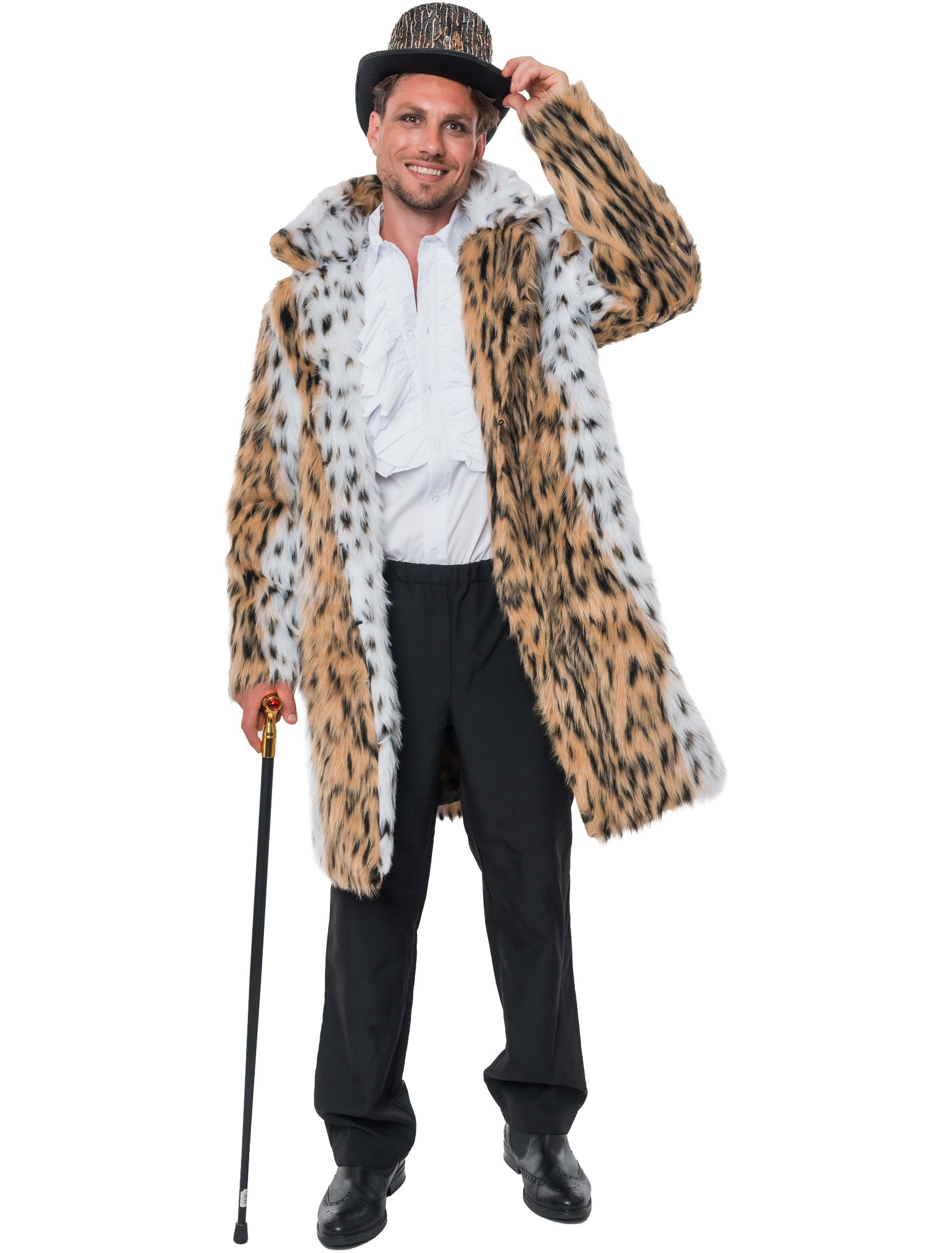 Mantel Faux-Fur Leopard beige M/L