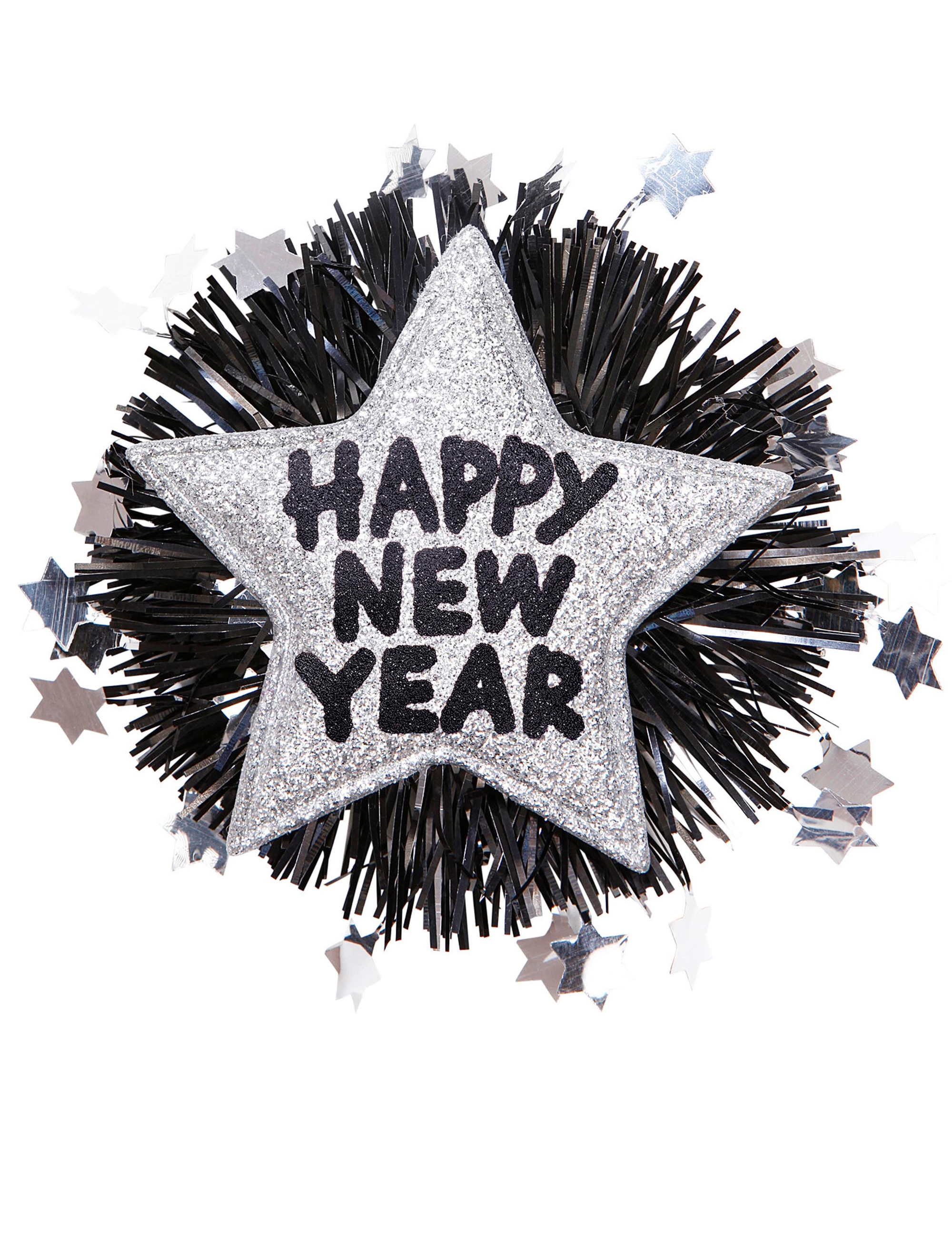 Anstecker Happy New Year silber