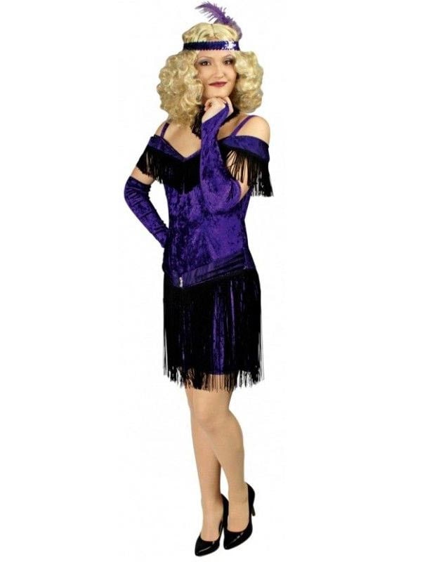 Kleid Charleston 3-tlg. Damen lila 36/38