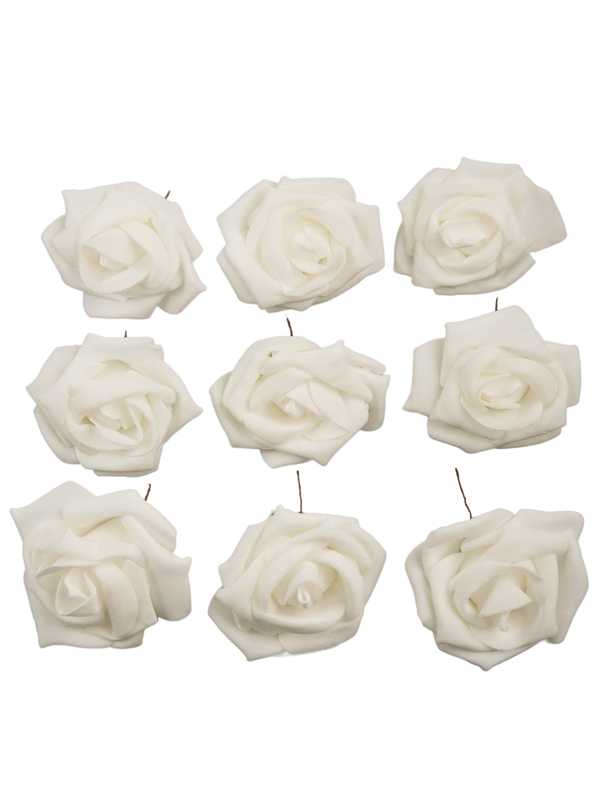 Rose Schaumstoff 9 Stk. weiß