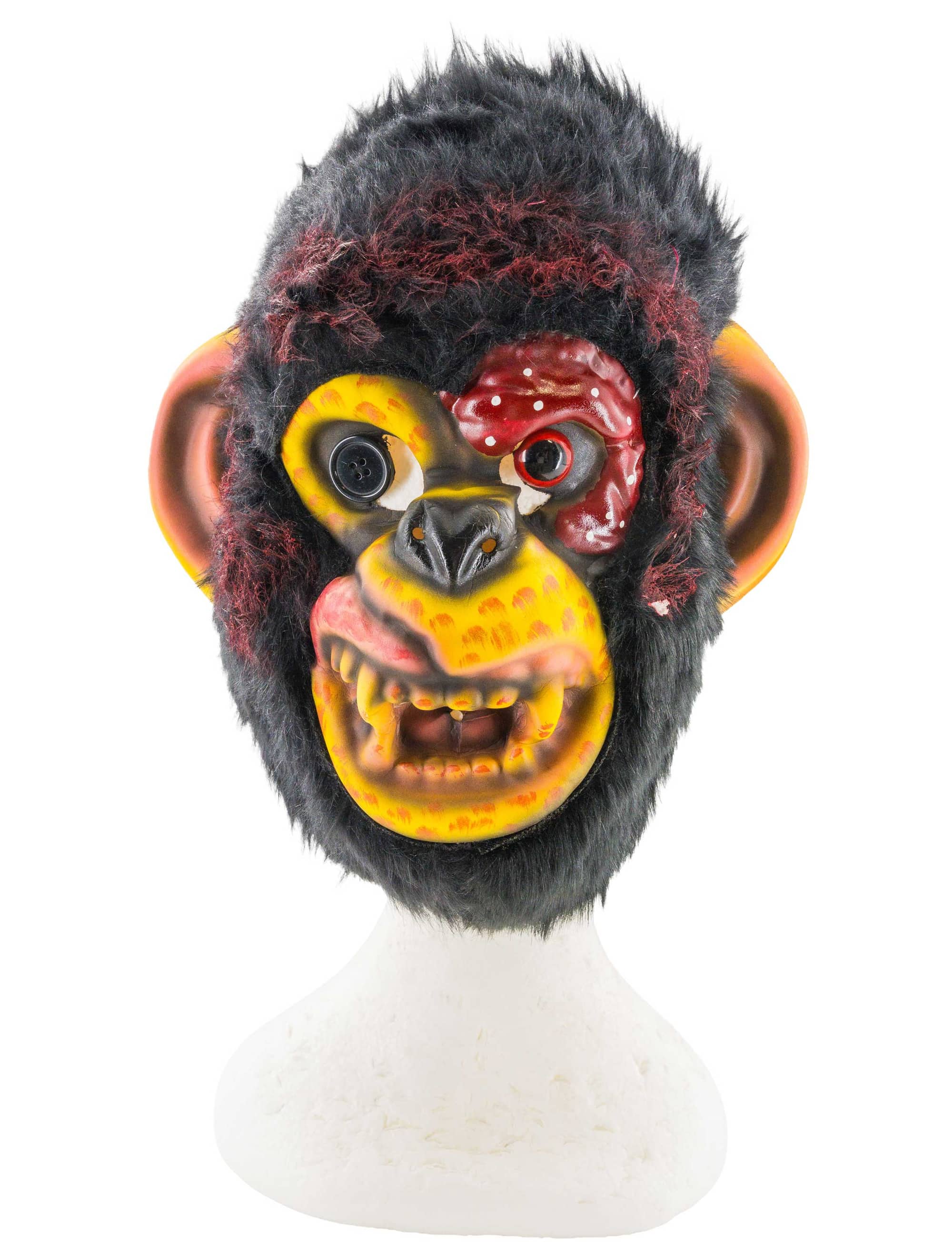 Maske Zombieaffe schwarz/rot