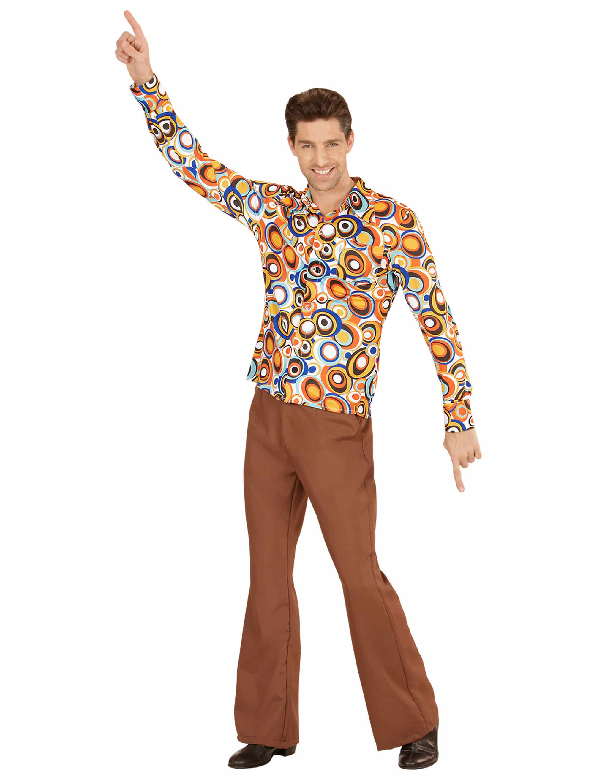 Hemd Bubbles 70er Jahre Herren bunt S/M