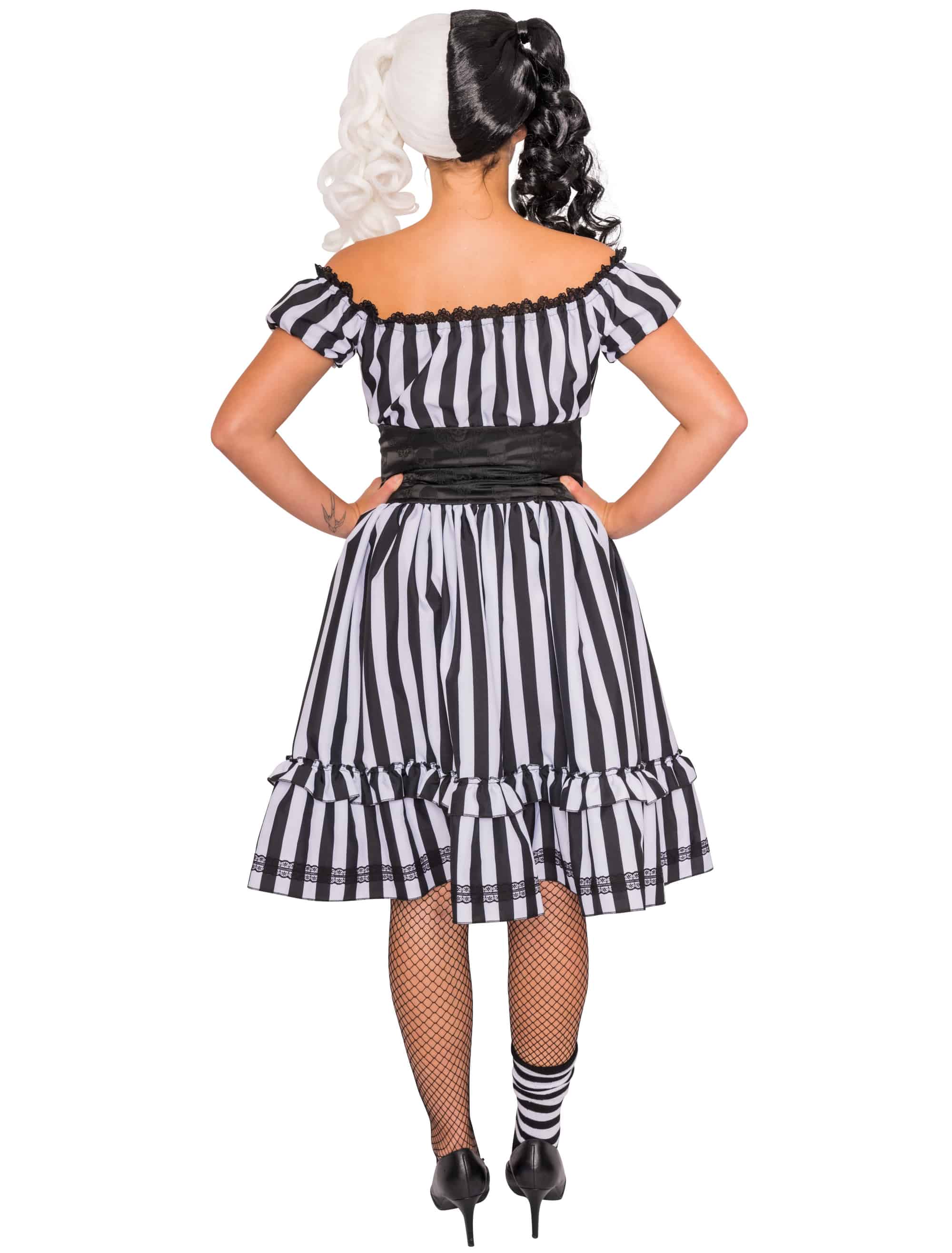 Kleid gestreift Damen schwarz/weiß 2XL