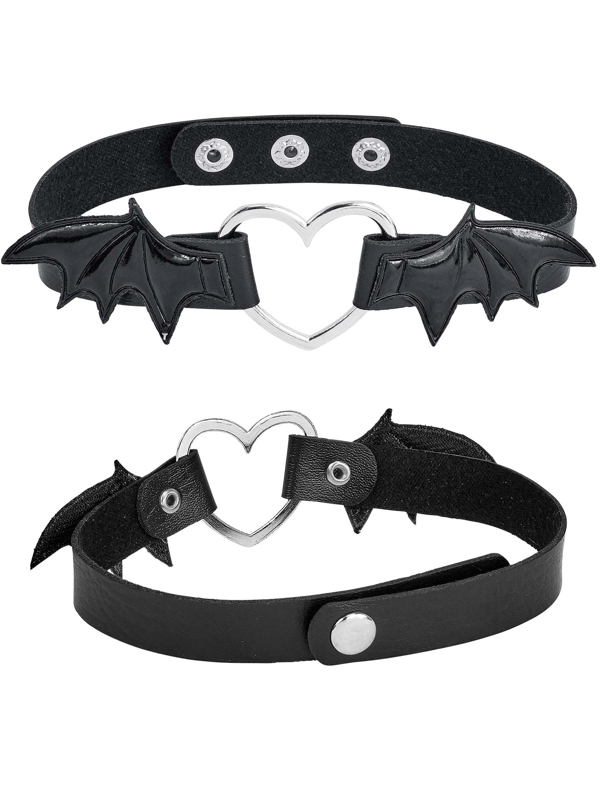 Choker mit Herz und Fledermausflügeln schwarz